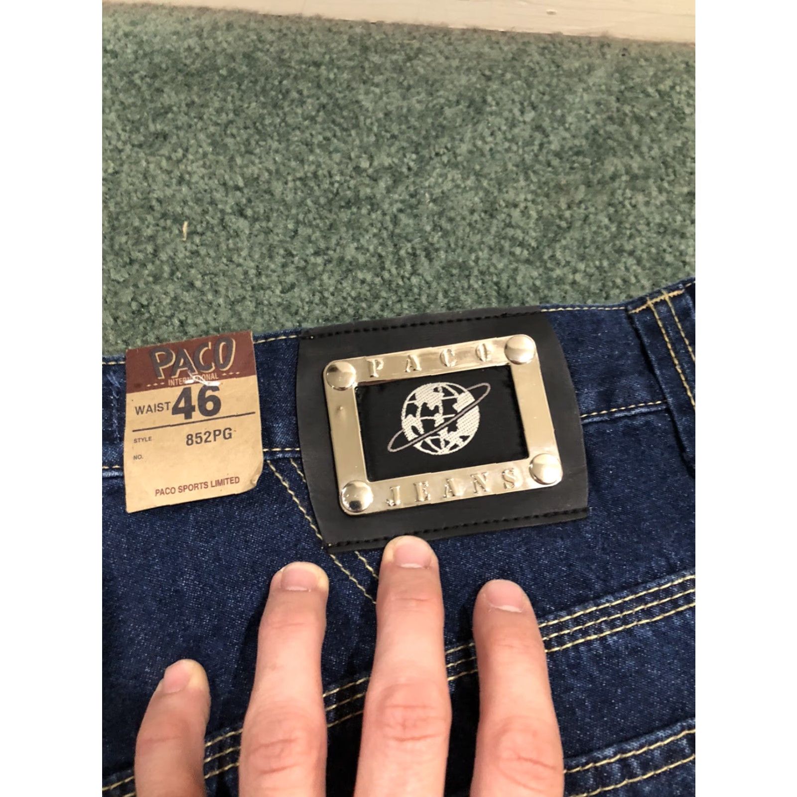 Vintage VINTAGE Paco Jeans Dark Blue Denim Baggy Jean Shorts 90s Hip Hop Street Wear Size 44 Men Size US 44 / EU 60 - 4 Thumbnail