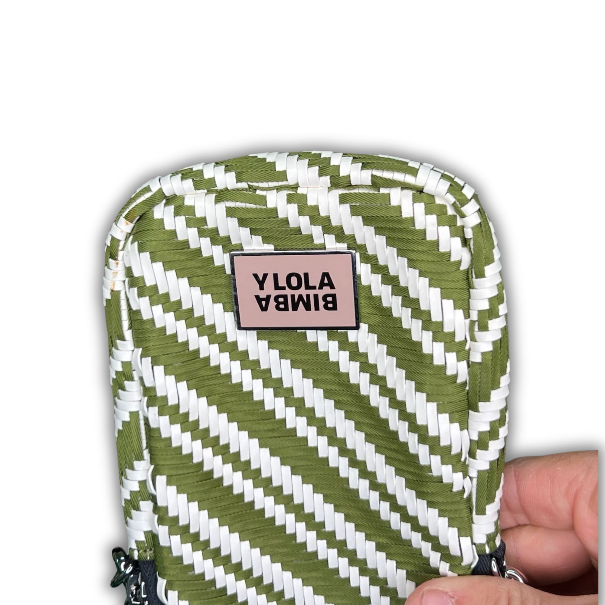 BIMBA Y LOLA Bimba Y Lola Green & White Striped Crossbody Bag With Chain Size ONE SIZE - 5 Thumbnail