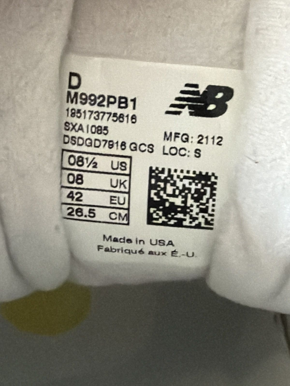New Balance New Balance x Paperboy 992 “Fried Egg” – Size US 8.5 / EU 42 Size US 8.5 / EU 41-42 - 8 Thumbnail