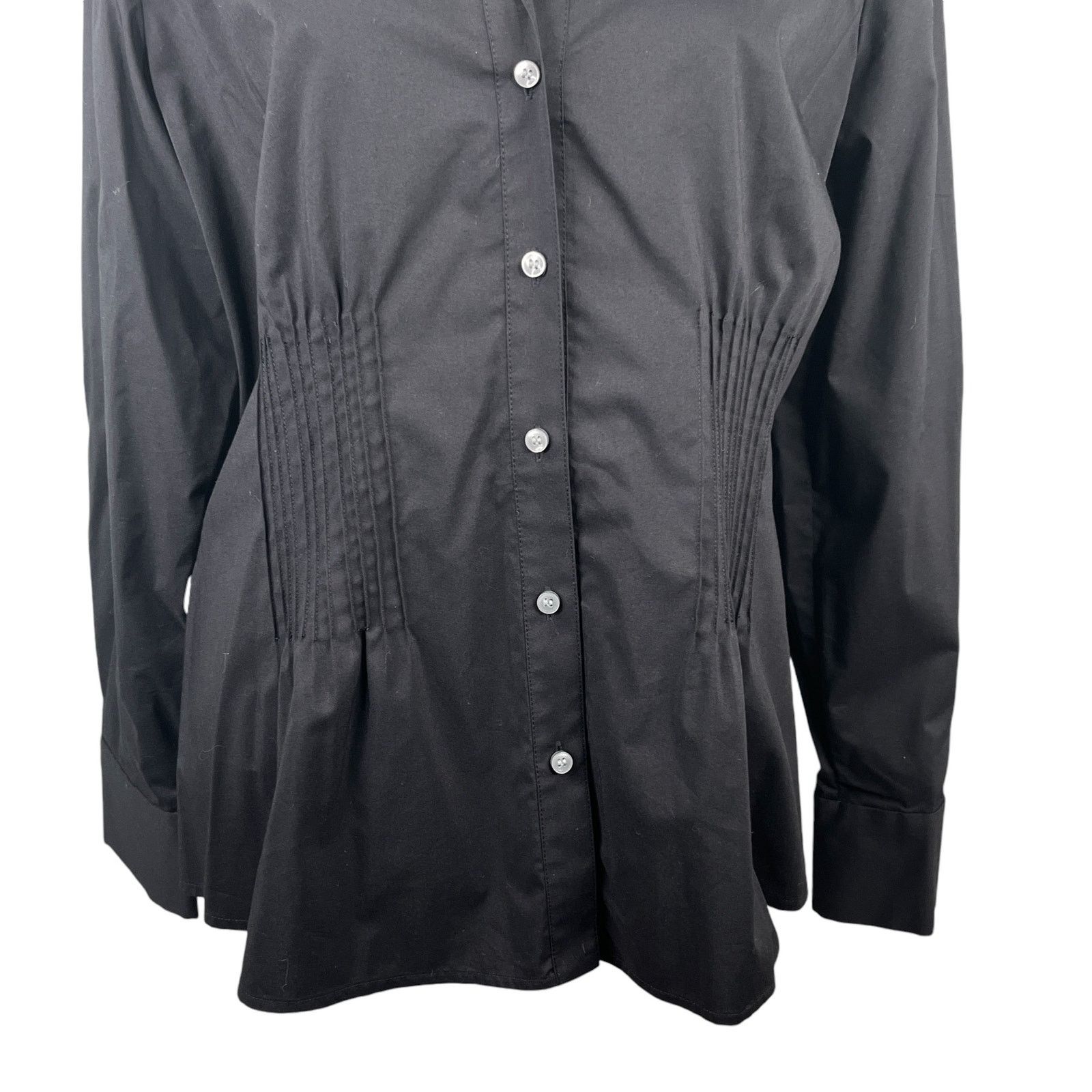 Nine West Nine West Black Button Down 14 Ruched Gathering V-Neck New Size XL / US 12-14 / IT 48-50 - 8 Thumbnail