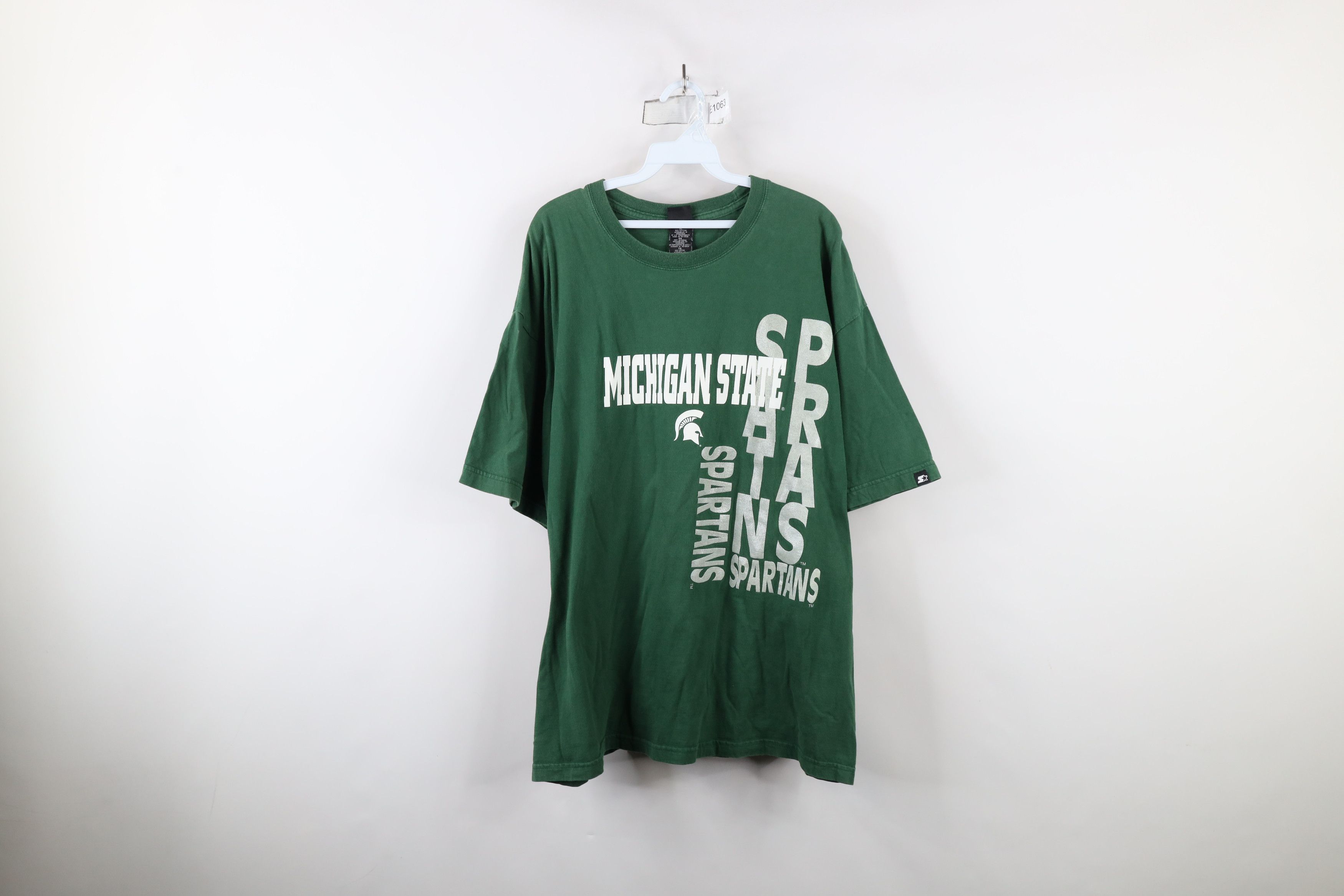 Starter × Vintage Vintage 90s Starter Spell Michigan State University T-Shirt Size US XL / EU 56 / 4 - 1 Thumbnail