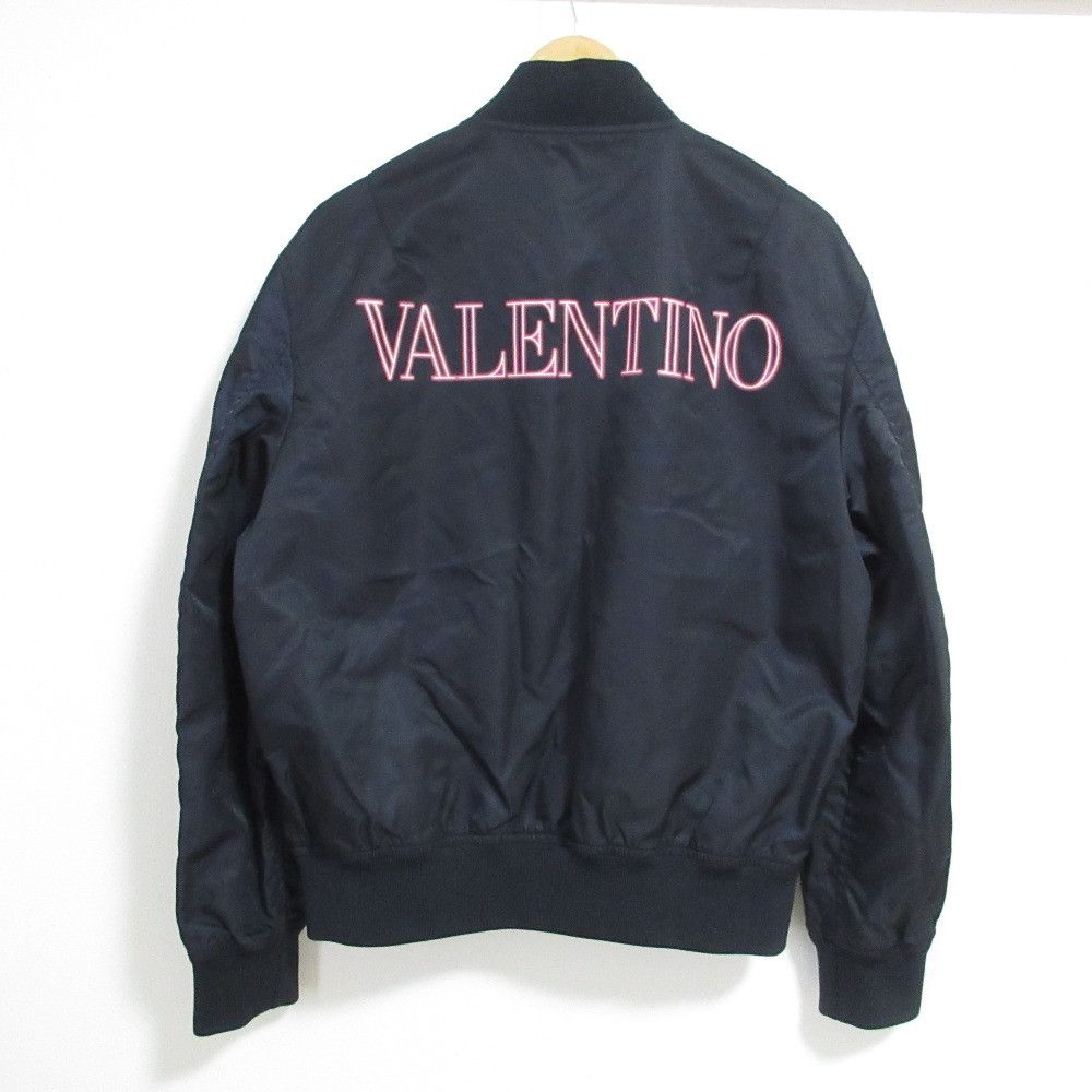 Valentino Valentino Valentino Back Logo Print Bomber Jacket Textile Outerwear XV3CIF15826 DUTY FREE for USA Size ONE SIZE - 1 Thumbnail