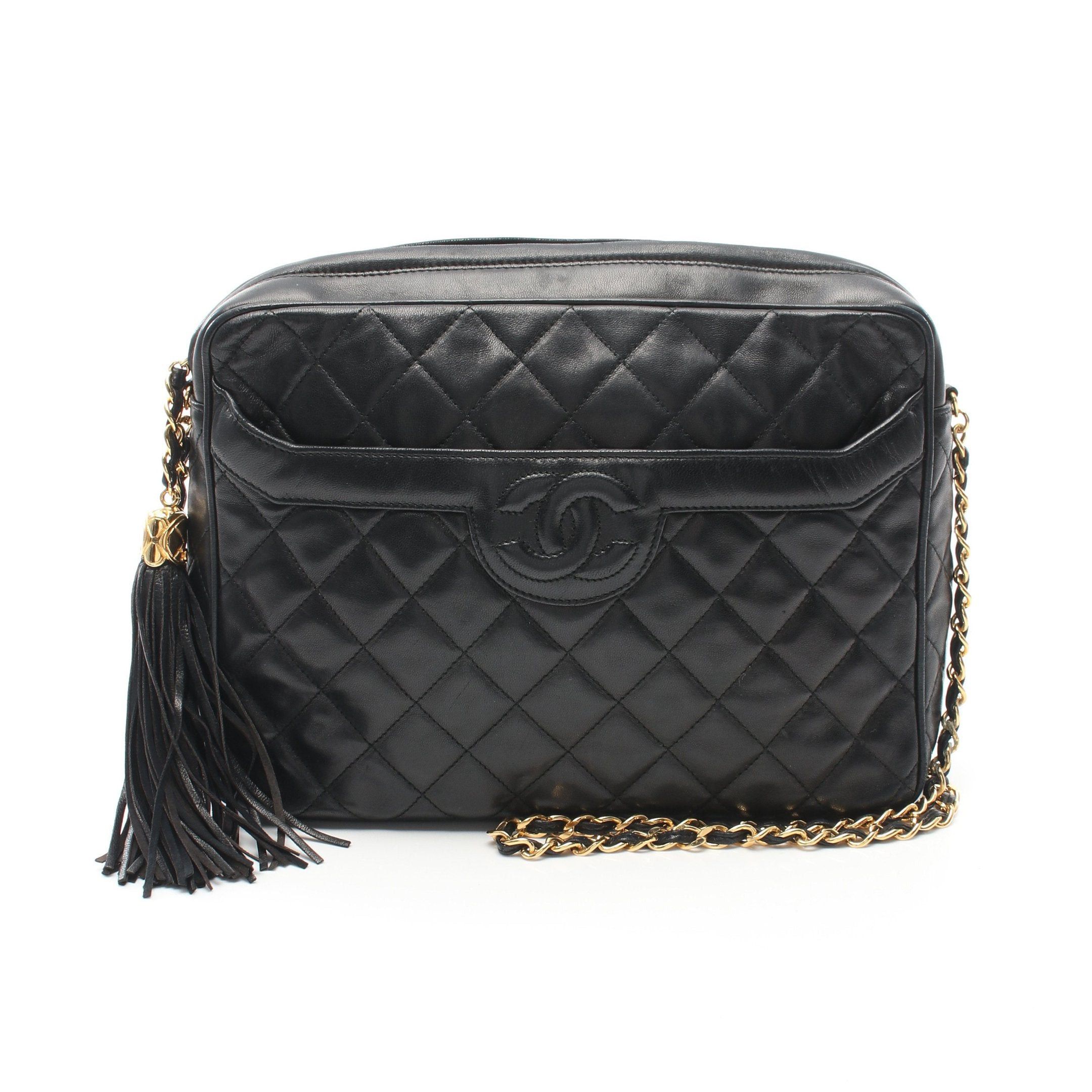 Chanel Chanel Matelasse Chain Shoulder Bag Lambskin Black Gold Hardware Size ONE SIZE - 1 Thumbnail