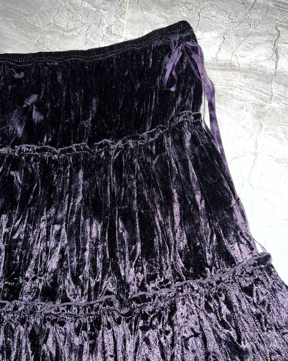 Ann Demeulemeester Dark Velvet gothic ruffle midi skirt 👾🥀 Size 26" / US 2 / IT 38 - 8 Thumbnail
