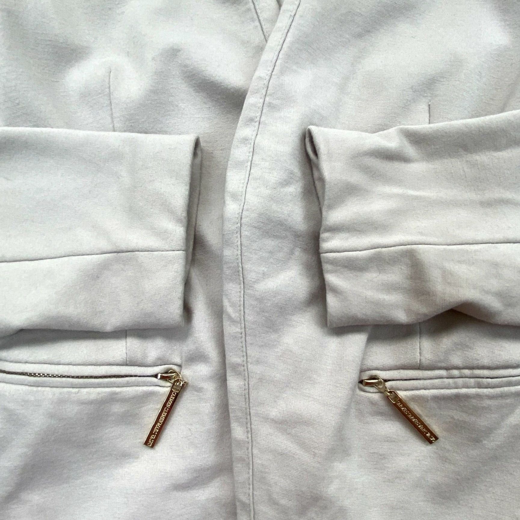 Vintage Carmen Marc Valvo Womens Cream Blazer Jacket 4 Regular Size Long Sleeve Open Front Pockets Business Classic Style Size S / US 4 / IT 40 - 5 Thumbnail