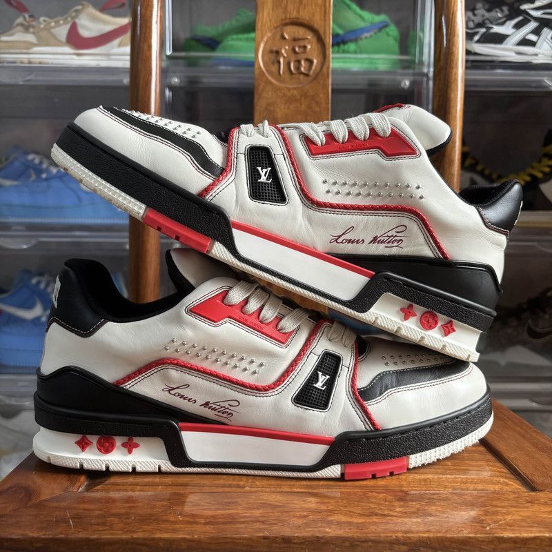 Louis Vuitton Louis Vuitton Red and Black Low-Top Trainers -2508 Size US 9.5 / EU 42-43 - 5 Thumbnail