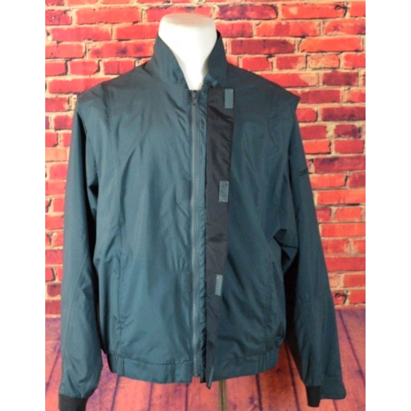 Footjoy Footjoy Dryjoys Coat Mens Medium M Black Gray Full Zip Hidden Zipper Golf Size US M / EU 48-50 / 2 - 2 Thumbnail
