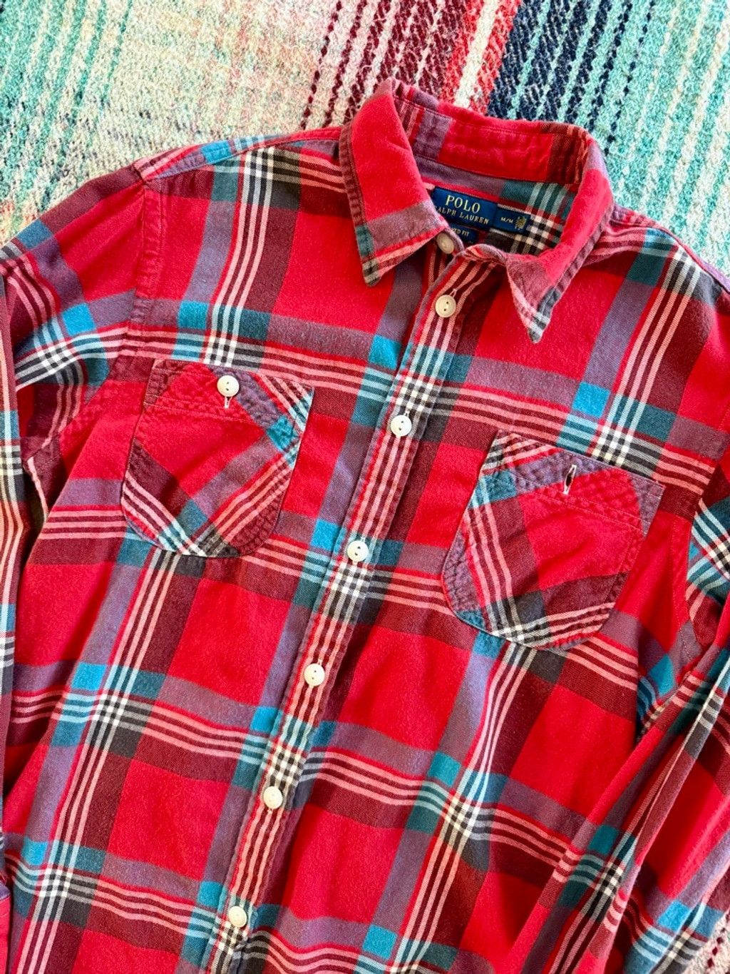 Polo Ralph Lauren Polo Ralph Lauren Red/Blue Madras Workshirt M Size US M / EU 48-50 / 2 - 2 Thumbnail