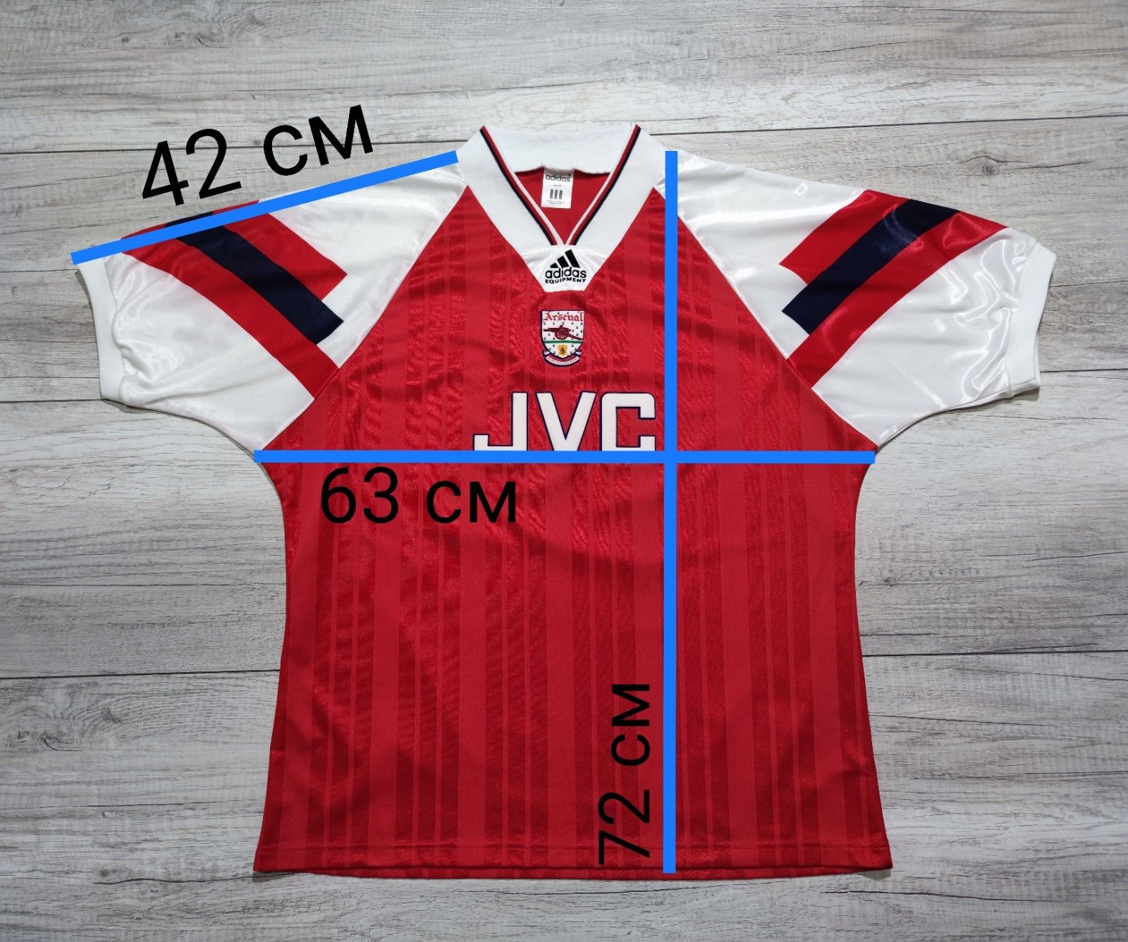 Adidas Adidas Equipment Arsenal 1992-1993 Home Shirt Jersey 44-46 Size US L / EU 52-54 / 3 - 11 Thumbnail