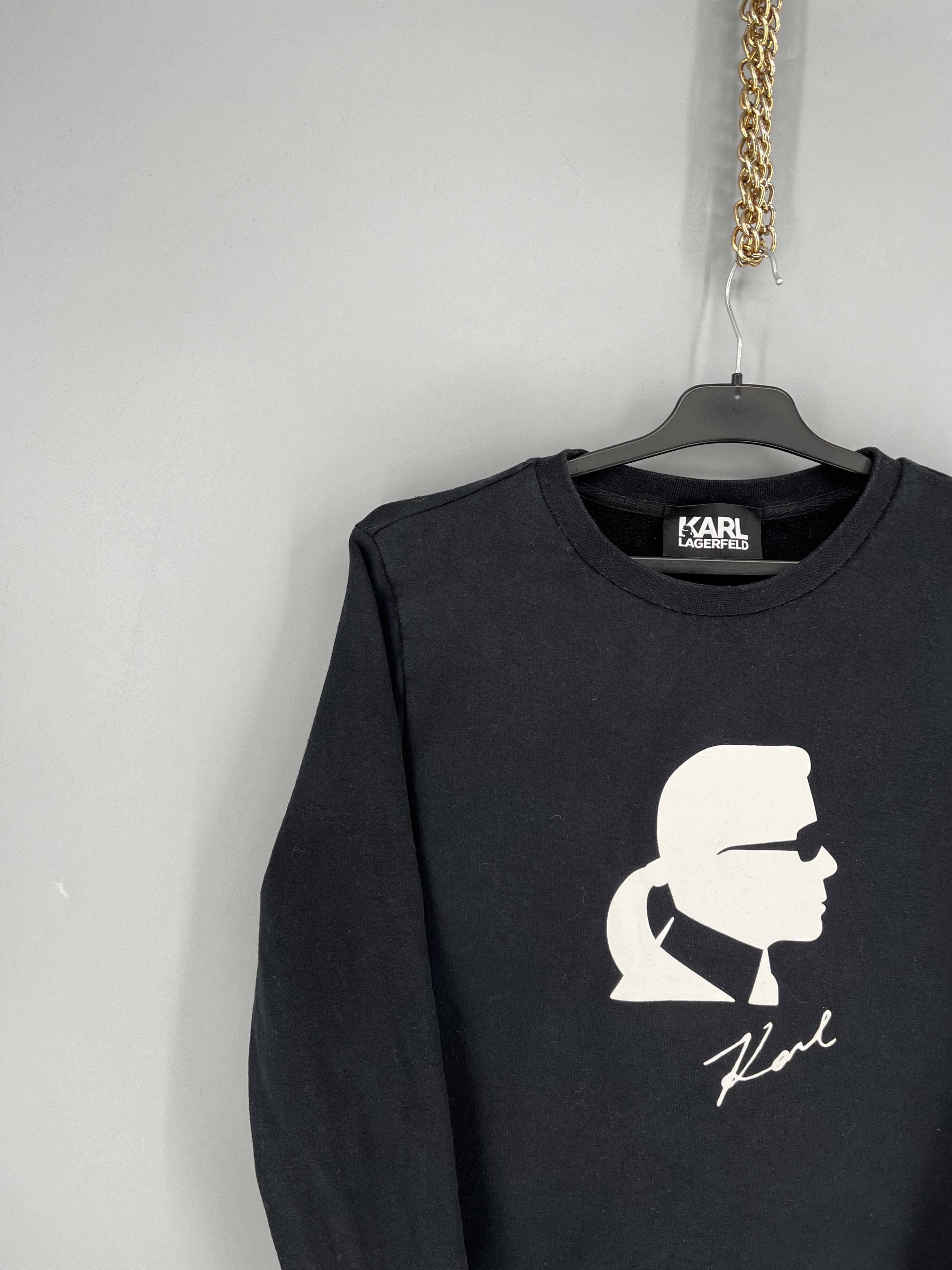 Designer × Karl Lagerfeld LGERFELD Karl Lagerfeld Black Label Logo Face Sweatshirt Size S / US 4 / IT 40 - 4 Thumbnail
