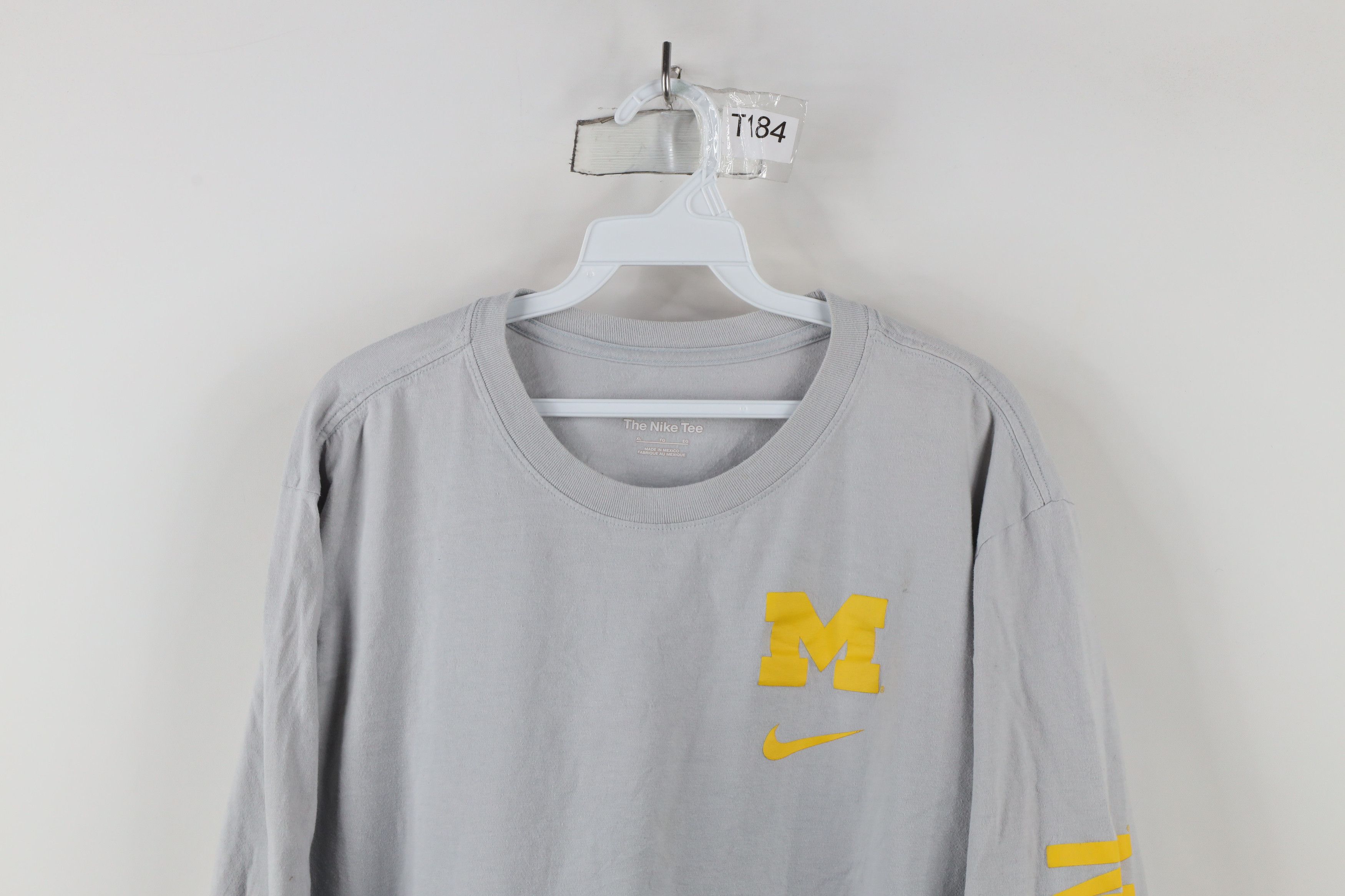Nike × Vintage Nike Campus University of Michigan Long Sleeve T-Shirt Gray Size US XL / EU 56 / 4 - 2 Thumbnail