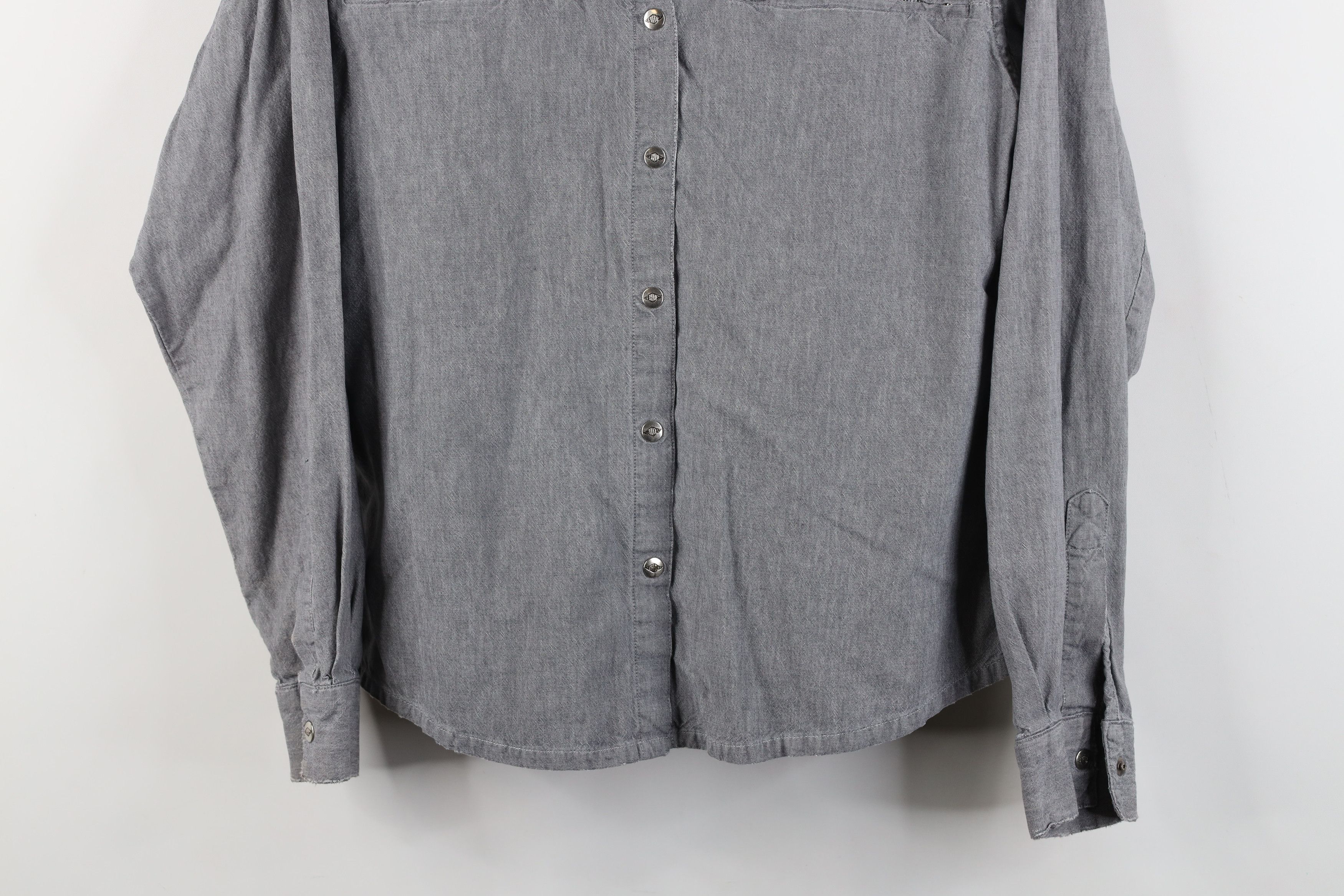 Harley Davidson Vintage Harley Davidson Chambray Snap Button Shirt Gray Size S / US 4 / IT 40 - 3 Thumbnail
