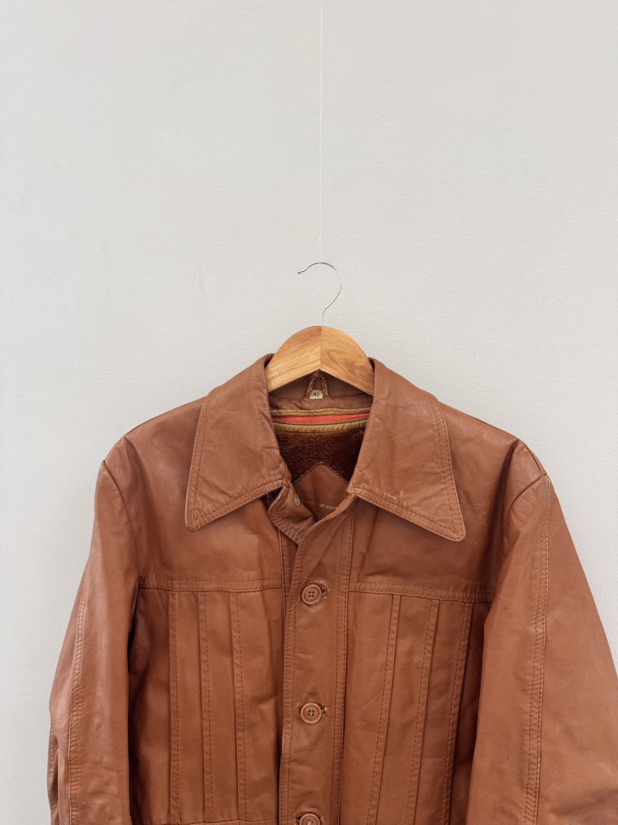 Other Vintage 90s Genuine Leather Racing Jacket Brown Biker Style Size US L / EU 52-54 / 3 - 2 Thumbnail