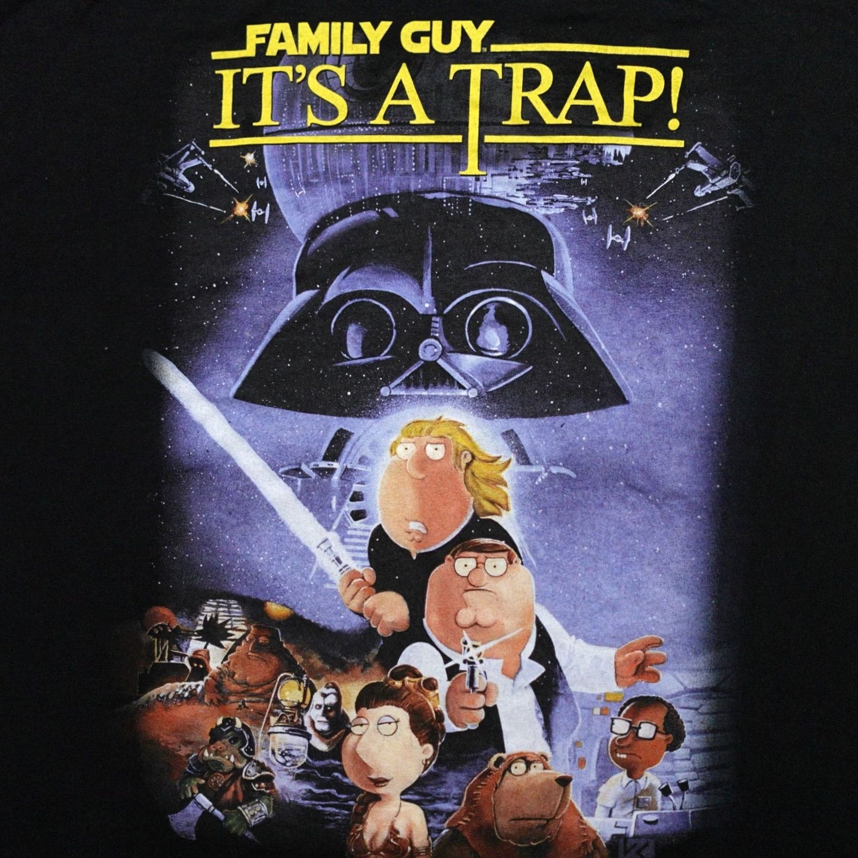 AAA Family Guy Tshirt Mens Large Black "It's a Trap" Movie Graphic Promo 21x27 Size US L / EU 52-54 / 3 - 2 Thumbnail