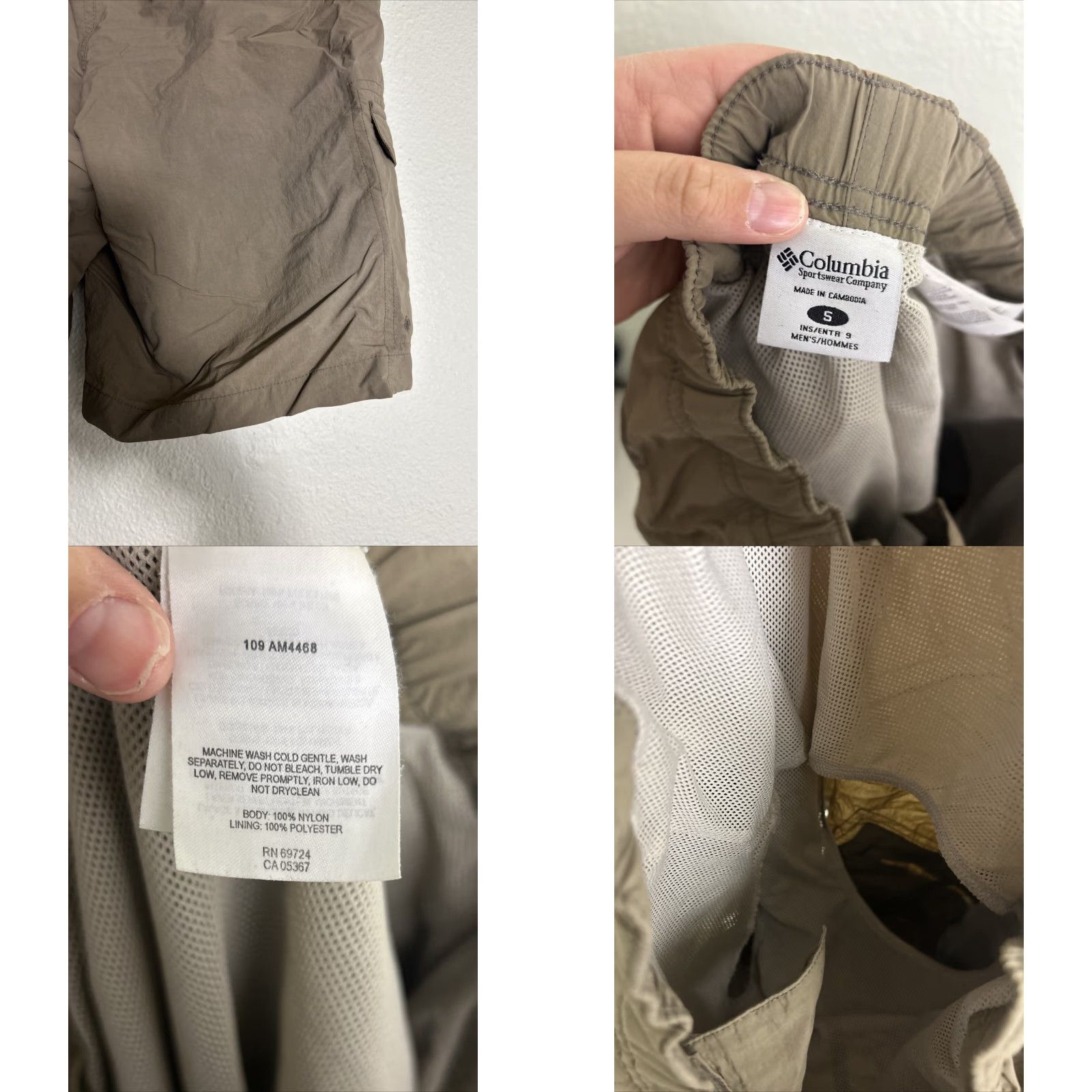 Vintage Columbia Cascade Creek II Water Shorts Bermuda Lined Belted Mens Small Brown Green Nylon Quick Dry Pockets Size US 30 / EU 46 - 9 Thumbnail