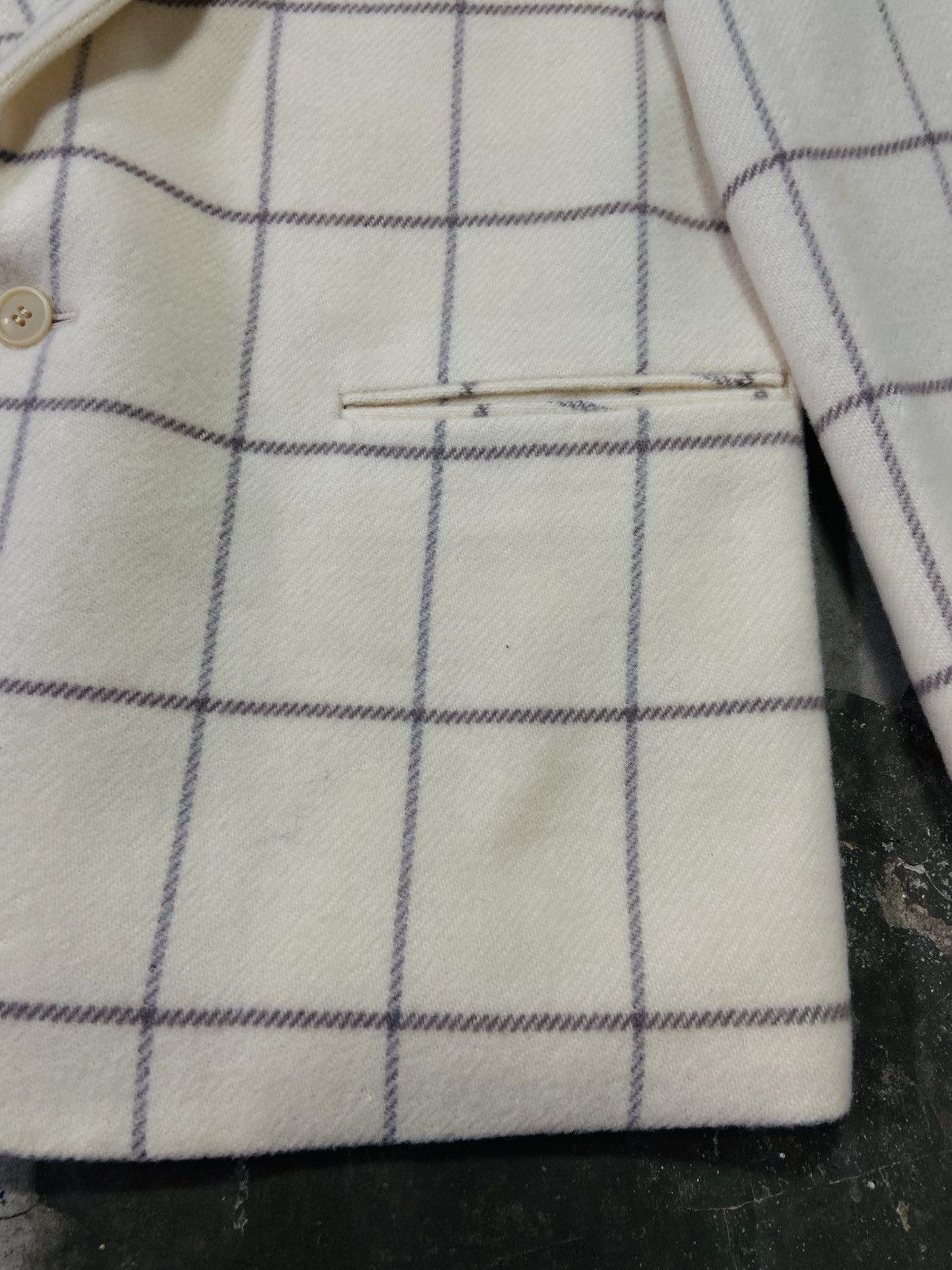 Christian Dior Monsieur Plaid Tartan Wool Blazer (Beige)