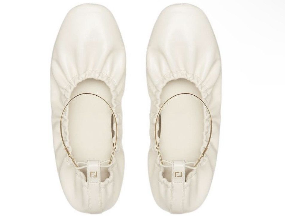 Fendi FENDI Filo Leather Ballerina Flat Shell Size 37 Size US 7 / IT 37 - 3 Thumbnail