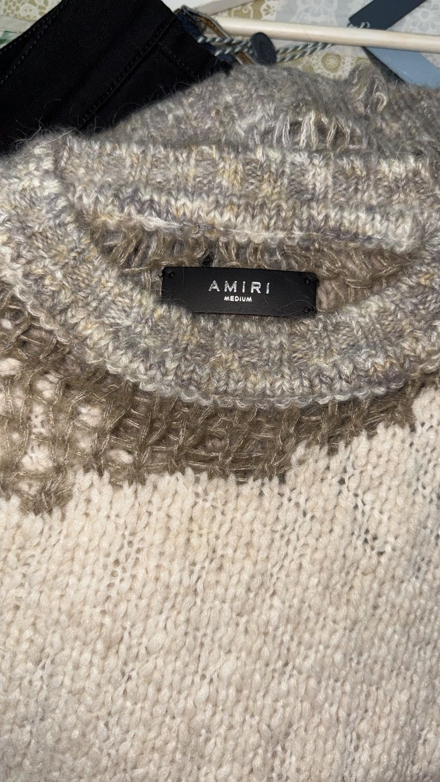 Amiri Amiri Distressed Paneled Knitted Sweater Size US M / EU 48-50 / 2 - 3 Thumbnail