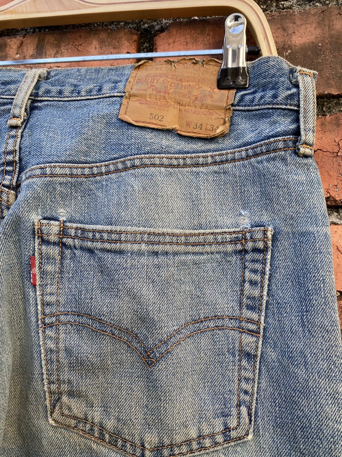 Levi's Vintage Clothing W34x31.5 Vintage levi's 502 Big E redline distressed denime Size US 34 / EU 50 - 5 Thumbnail