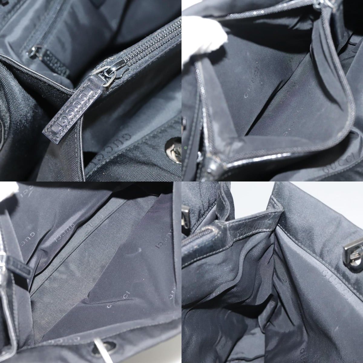 Gucci GUCCI Bamboo Hand Bag Nylon Black 002 1010 002 1010 Size ONE SIZE - 13 Thumbnail