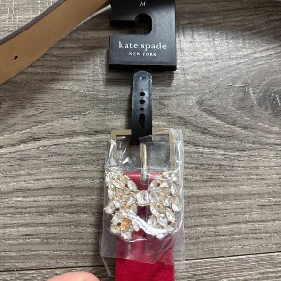 Kate Spade NWT Kate Spade Rhinestone Butterfly Red Leather Belt Women S Size ONE SIZE - 3 Thumbnail