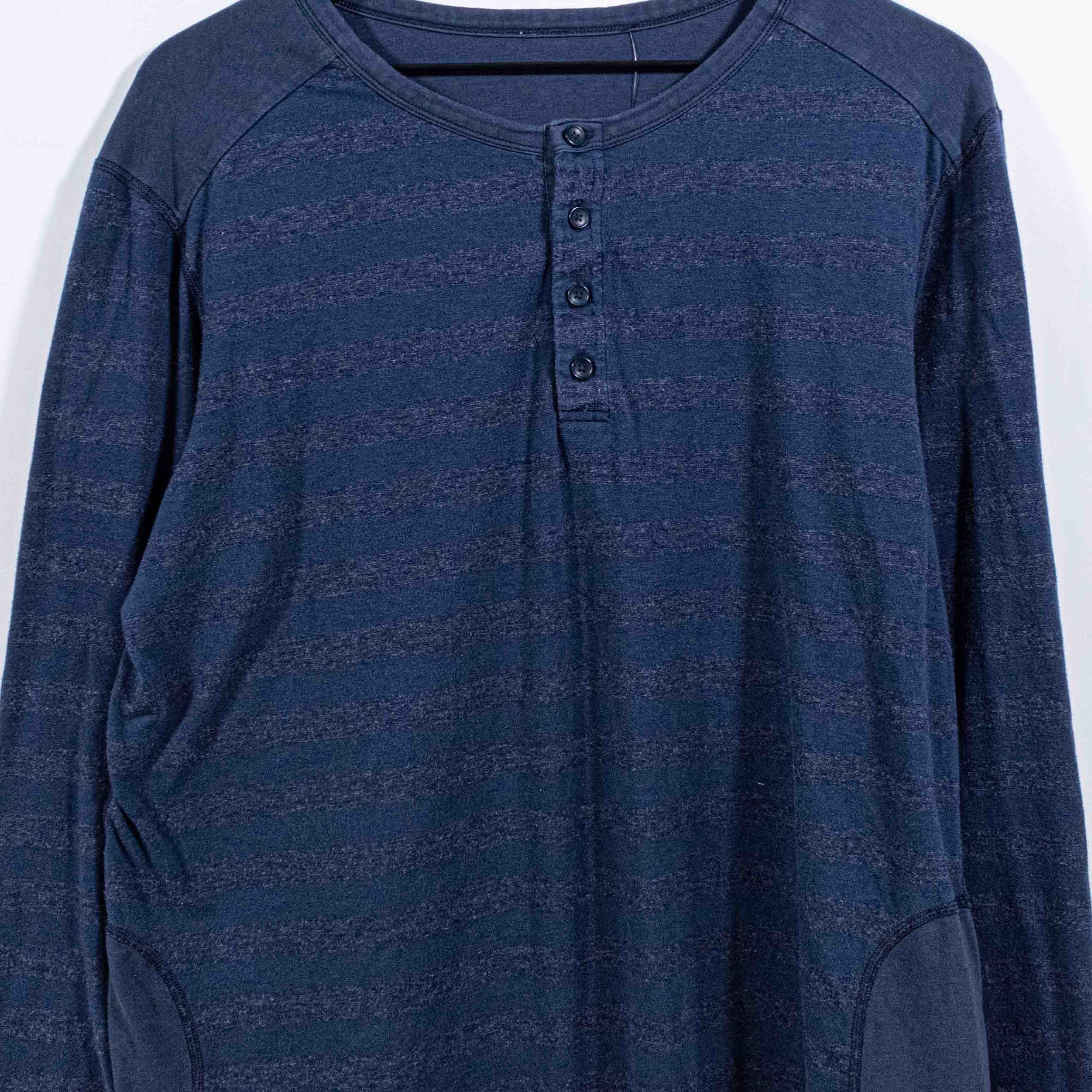 Other Surf Skate Striped Henley Long Sleeve T-Shirt Thrashed XL Size US XL / EU 56 / 4 - 2 Thumbnail