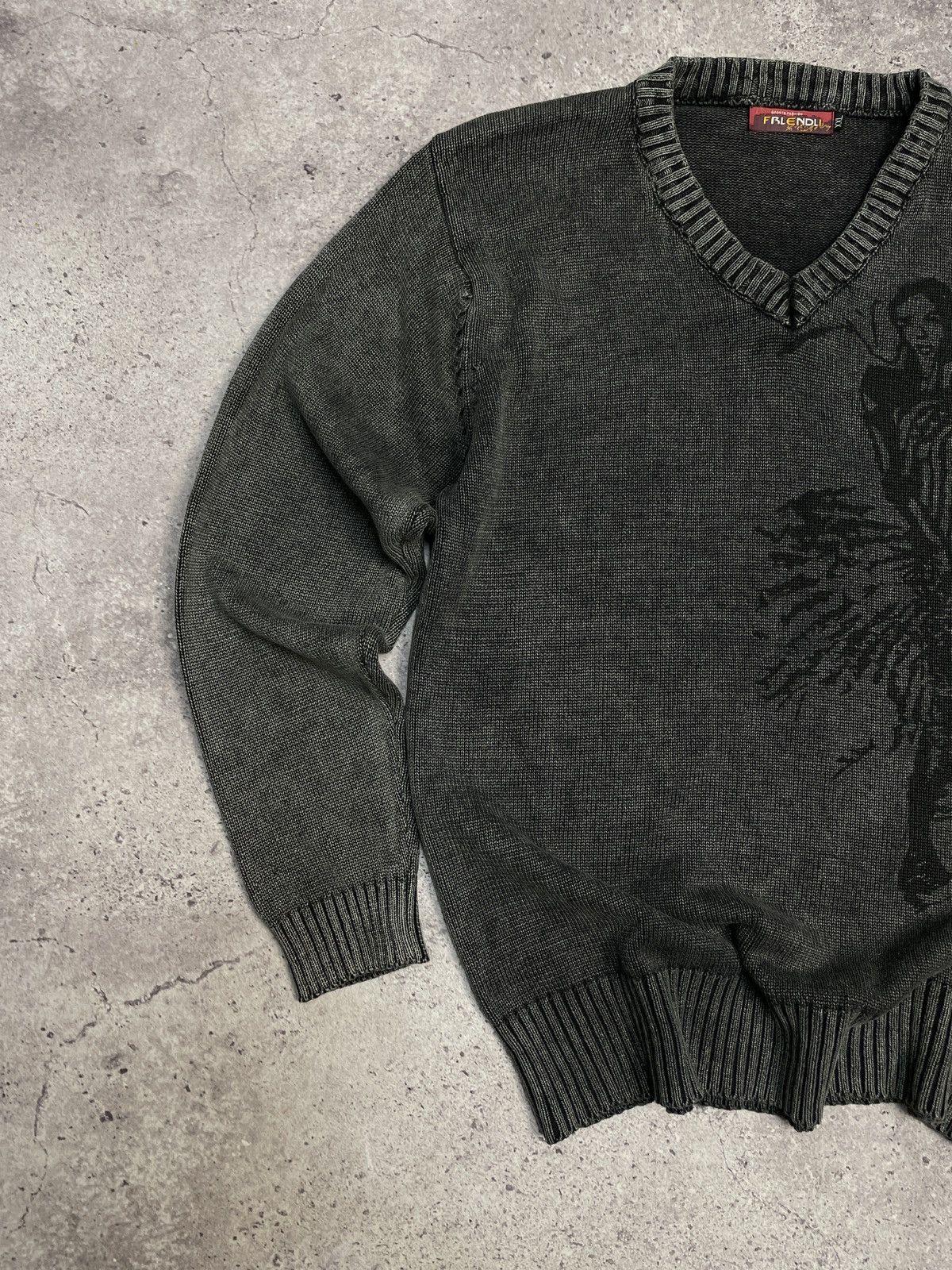 Vintage Vintage Diesel Style striped Sweater Faded Efect 00s knit Size US XL / EU 56 / 4 - 4 Thumbnail