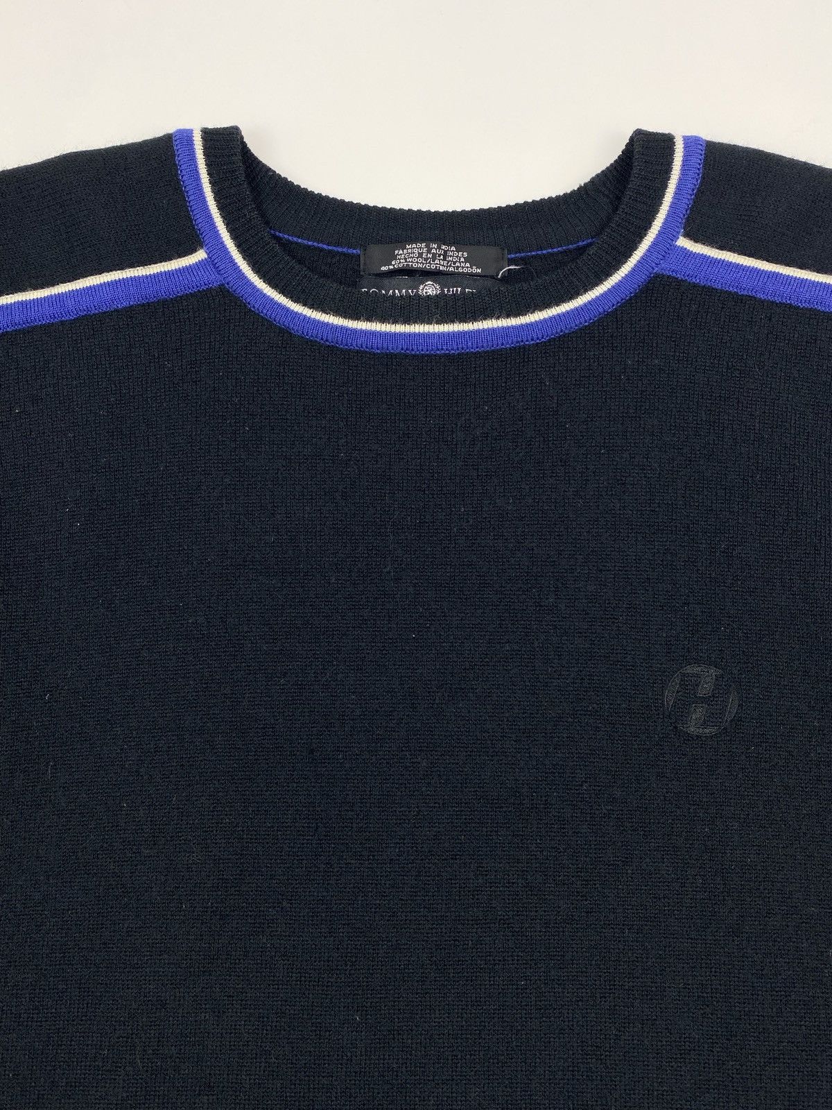 Tommy Hilfiger 1990’s Vintage Tommy Hilfiger Combined Wool Boxy Sweater Size US L / EU 52-54 / 3 - 2 Thumbnail