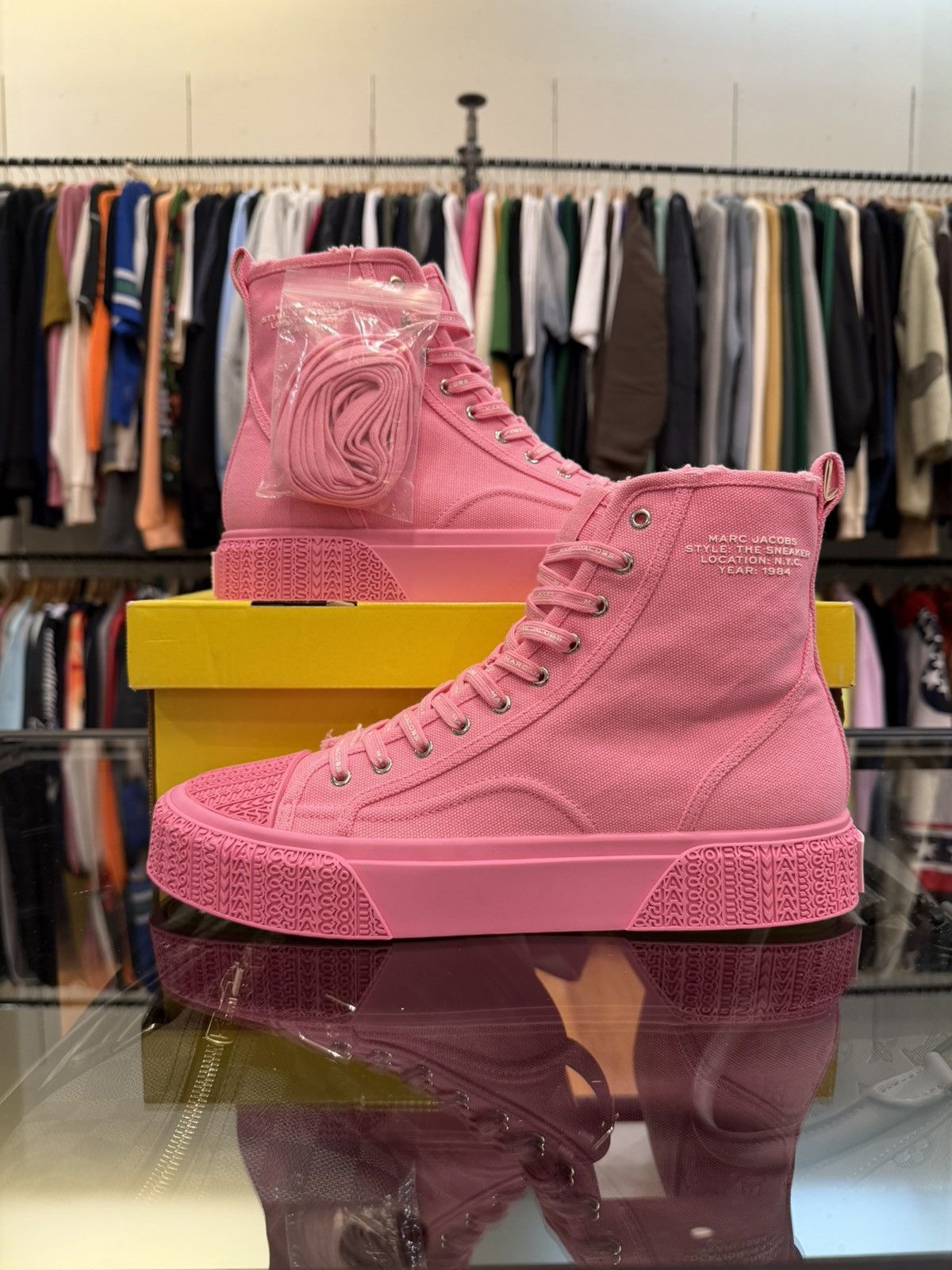 Marc Jacobs Marc Jacobs The High Top Sneakers Ribbon Pink Size US 10 / EU 43 - 1 Thumbnail