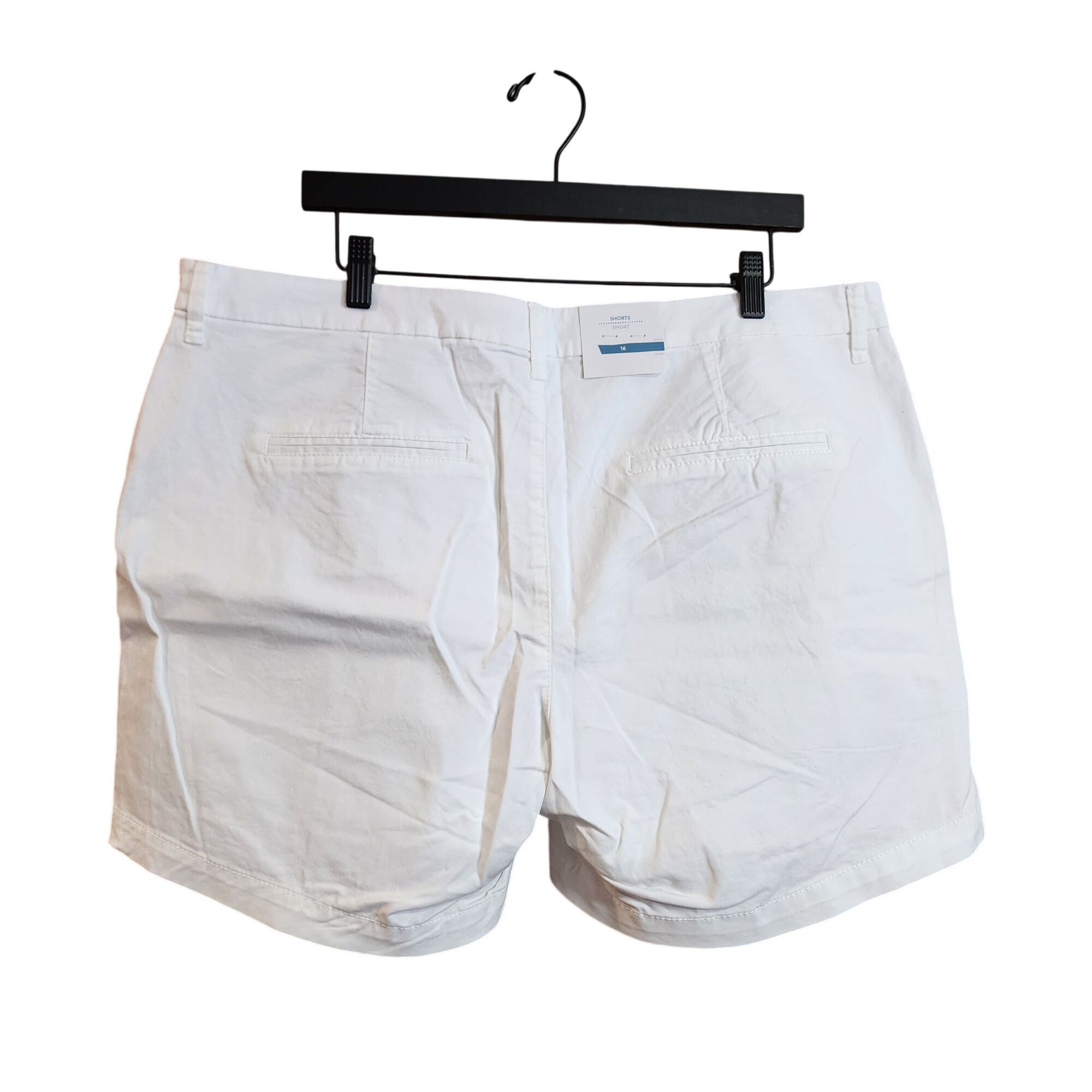 Old Navy Old Navy Women 16 Shorts Stretch Slit Pockets White Flat Fro Size 38" / US 16 / IT 52 - 2 Thumbnail