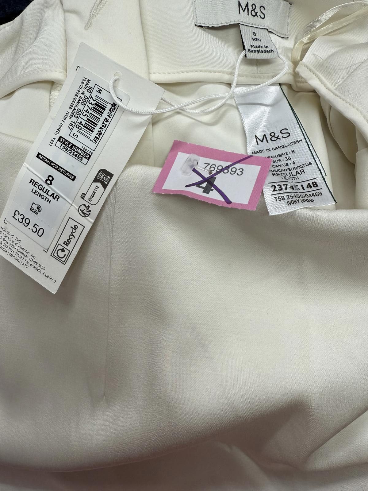 M.E. Sport M&S Cream Long Skirt Size 8 Regular Length Size 27" / US 4 / IT 40 - 2 Thumbnail