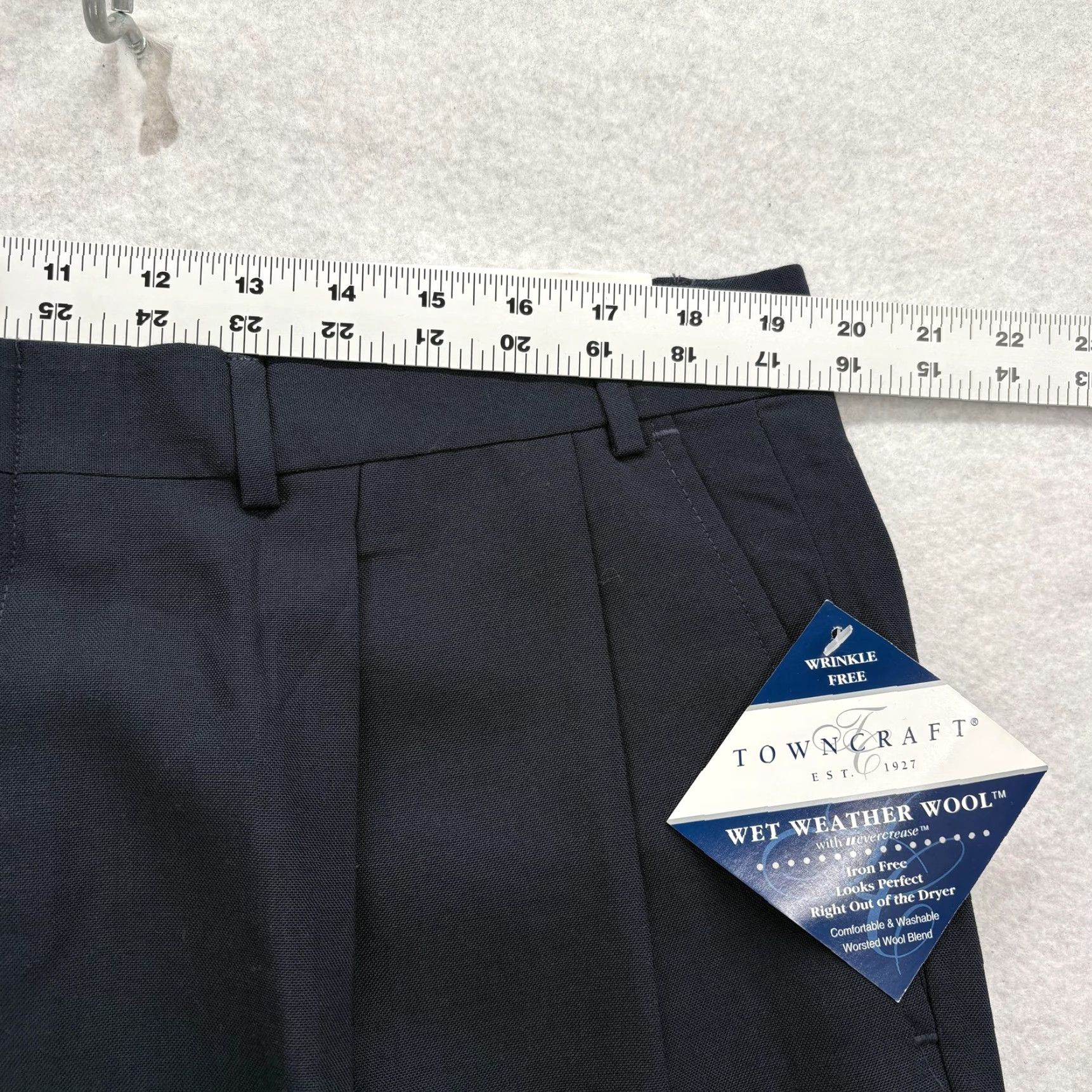 Vintage VINTAGE Towncraft Dress Pants Mens 40 Blue Wet Weather Wool Pleated Wrinkle Free 90s Business Formal Pants Mens Size US 40 / EU 56 - 7 Thumbnail