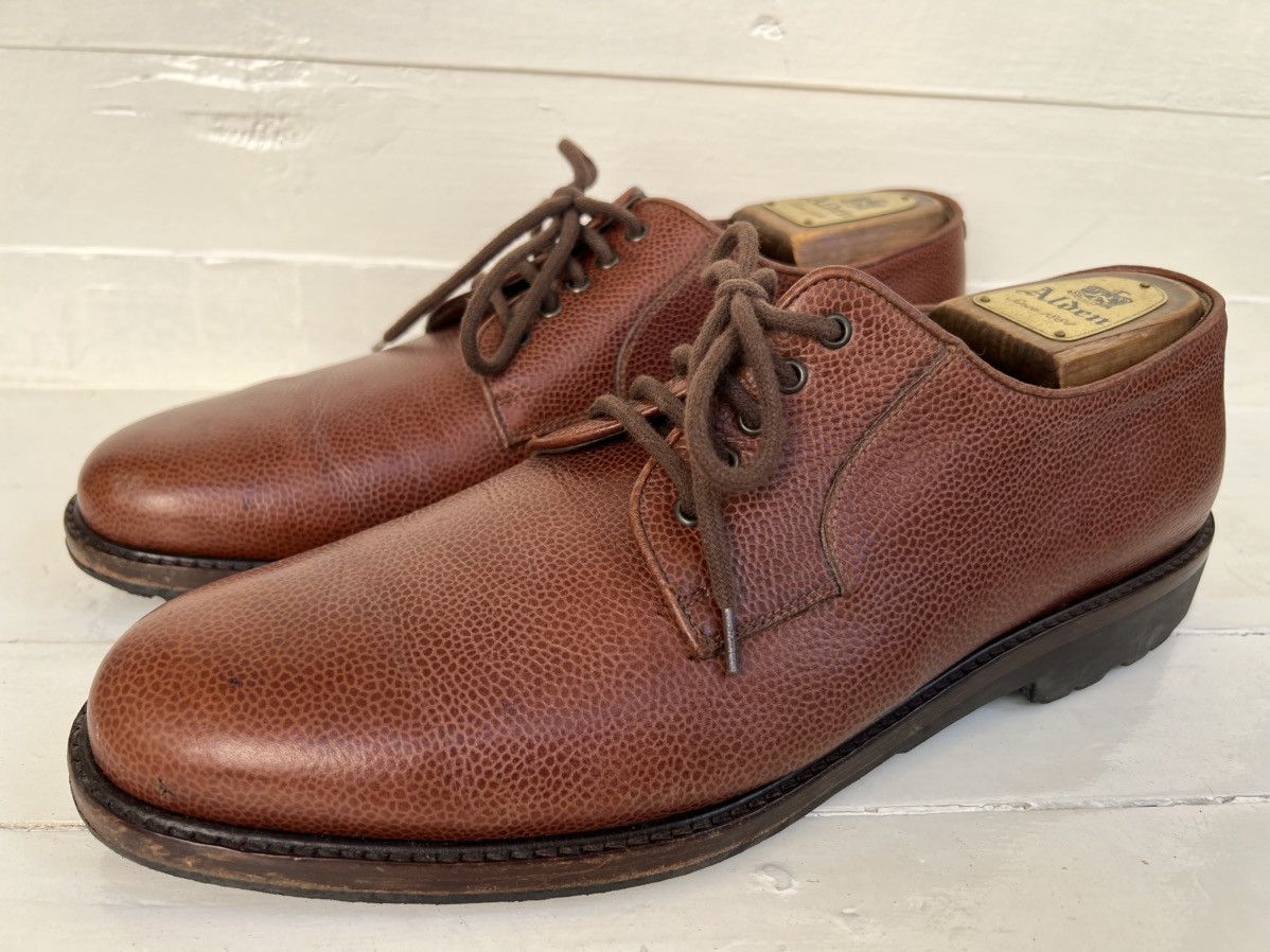 Salvatore Ferragamo Salvatore Ferragamo Brown Leather Pebble Grain Lace Up Shoes Size US 10.5 / EU 43-44 - 3 Thumbnail