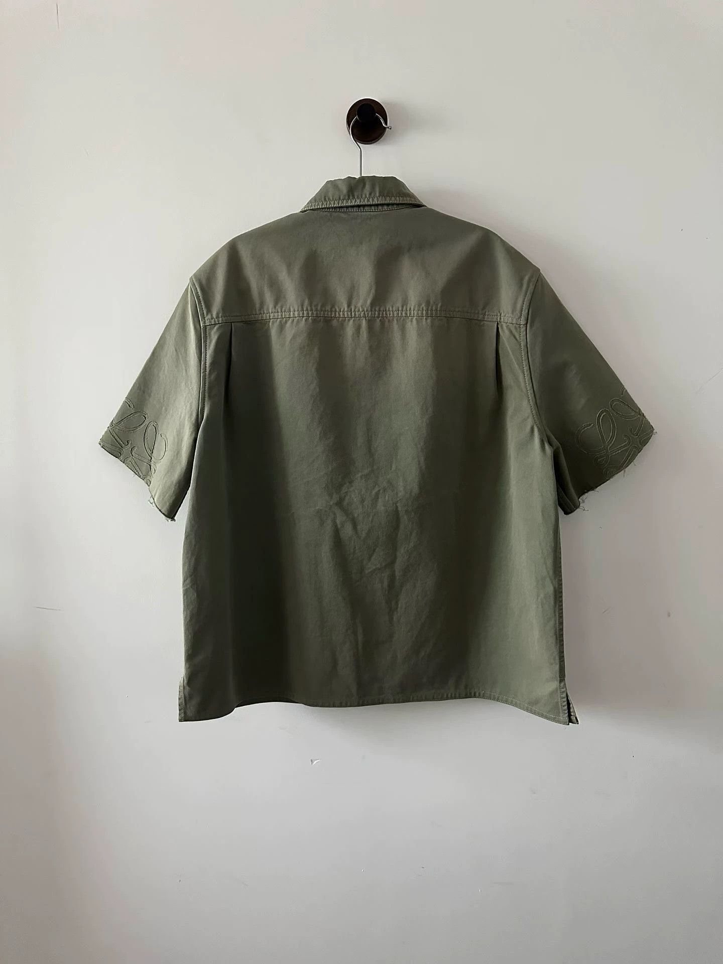 Loewe LOEWE Washed Green Cuff Logo Short Sleeve Shirt Size US XXS / EU 40 - 2 Thumbnail