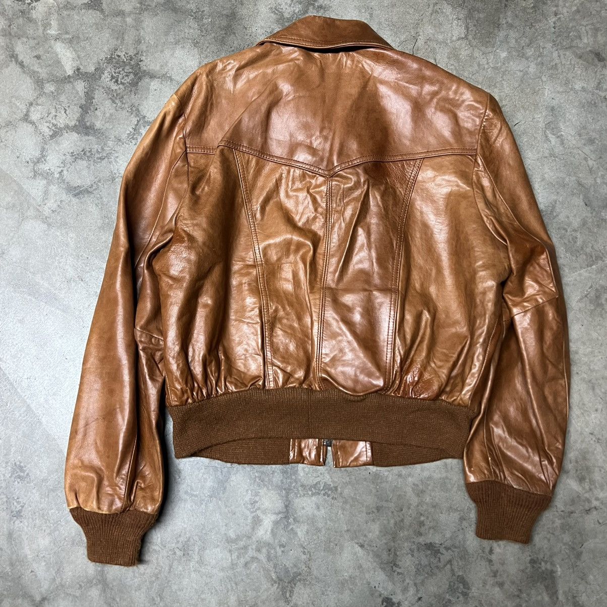 Vintage Vintage 70’s William Barry 🇺🇸 Light-Brown Leather Jacket Size US M / EU 48-50 / 2 - 5 Thumbnail