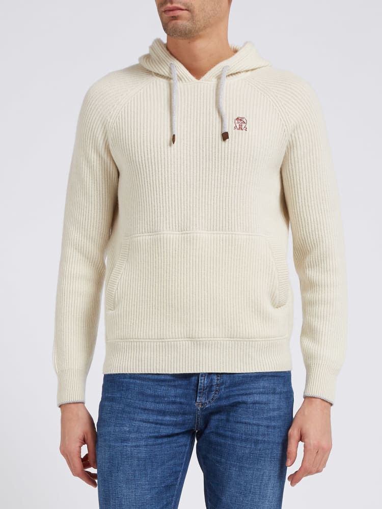 Brunello Cucinelli o1w1db10924 Cashemere Sweatshirt in Natural Size US XL / EU 56 / 4 - 1 Preview