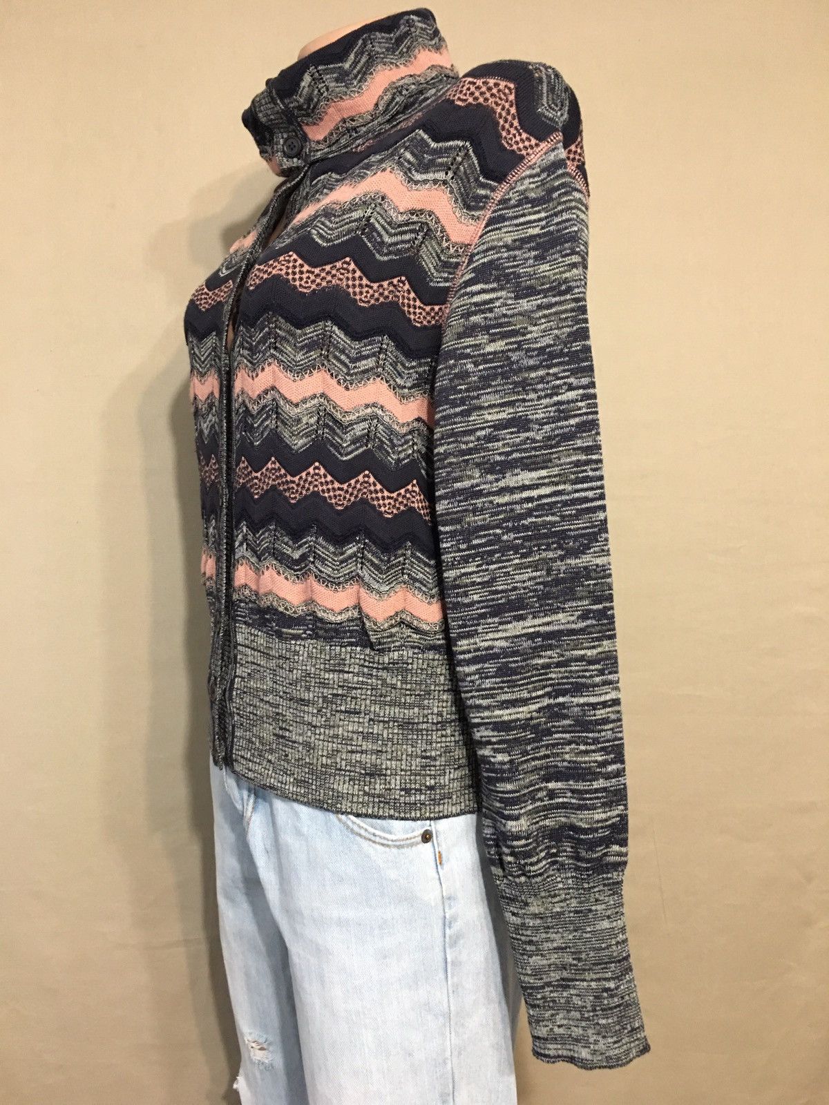 Missoni M MISSONI Crochet-knit Turtleneck Cardigan Sweater EU 42 Size M / US 6-8 / IT 42-44 - 7 Thumbnail