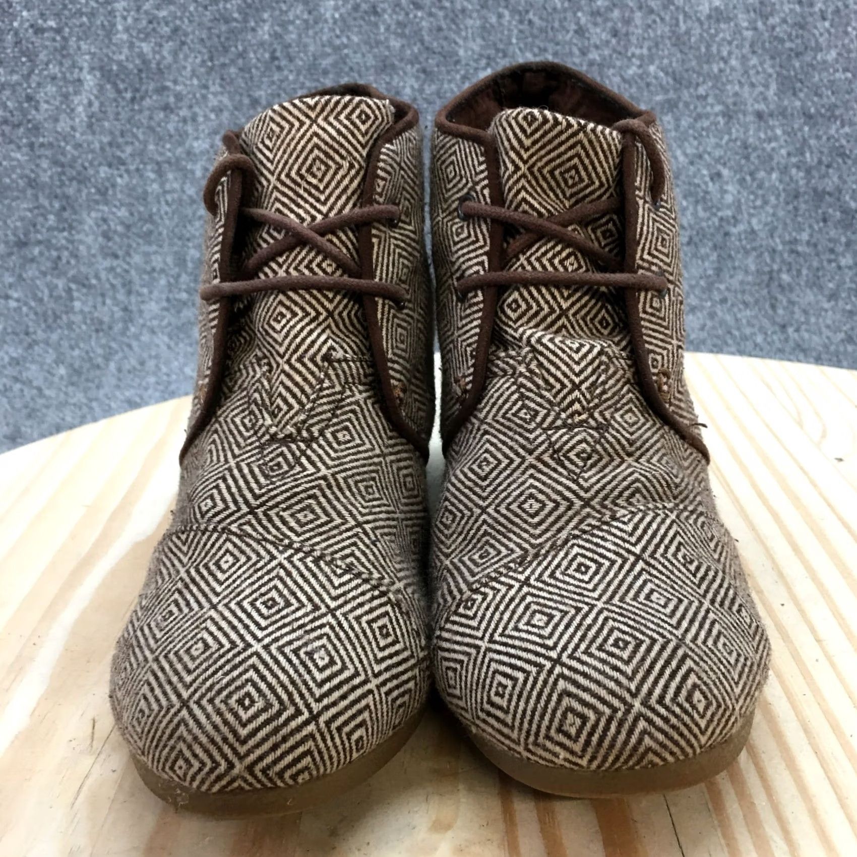 Toms Toms Boots Womens 9 Herringbone Desert Ankle Booties Brown Wedge Lace Up 690515 Size US 9 / IT 39 - 4 Thumbnail