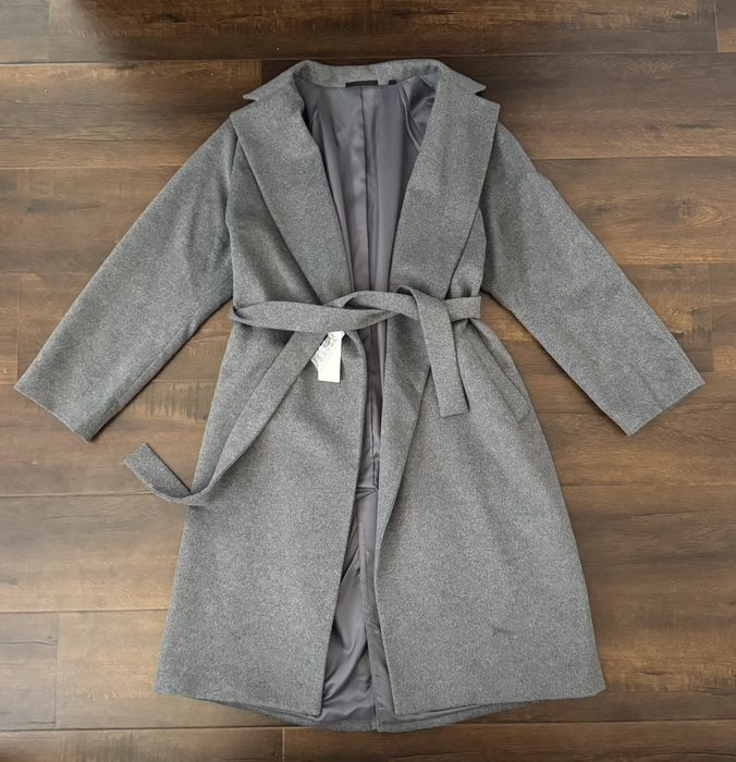 Uniqlo women wool sales blend wrap coat