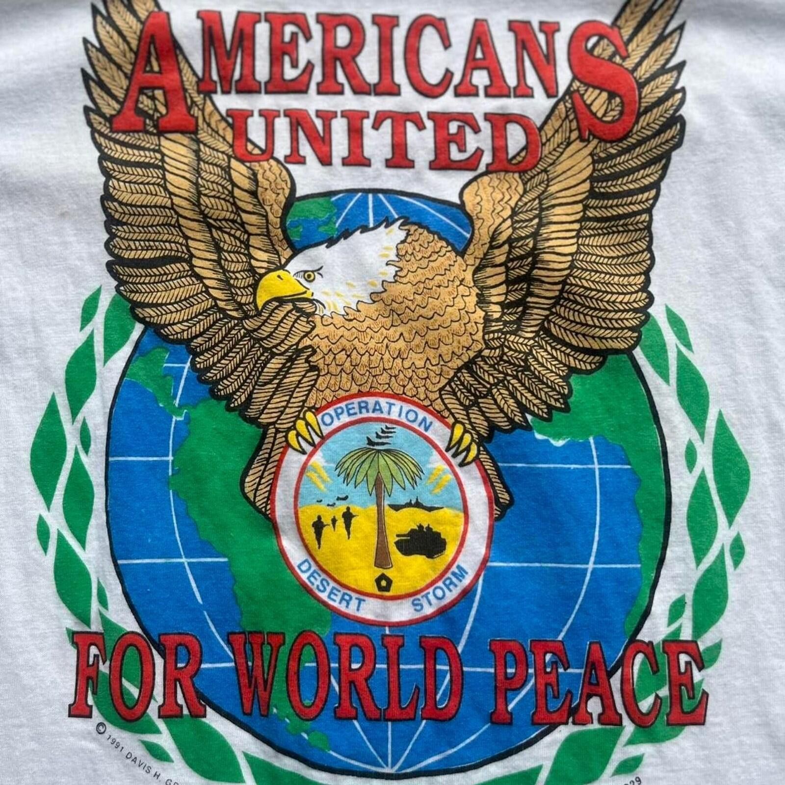 Hanes 1991 USA Military Operation Desert Storm Graphic T-Shirt Size US XL / EU 56 / 4 - 2 Thumbnail