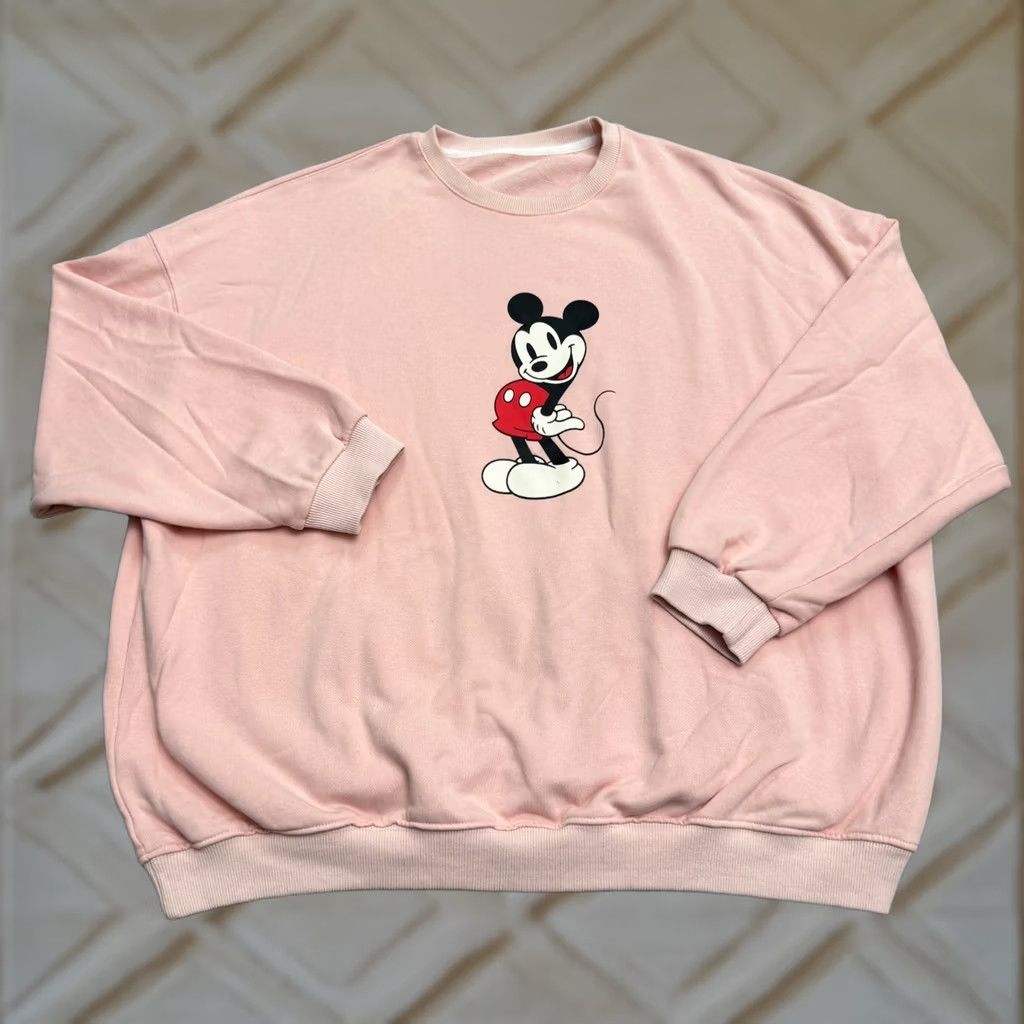 Vintage Showing Mickey Mouse Graphic Pullover Sweatshirt Womens Small Pink Crew Neck Sweatshirt Pink Mickey Mouse Disney Graphic Womens Small Size M / US 6-8 / IT 42-44 - 1 Thumbnail