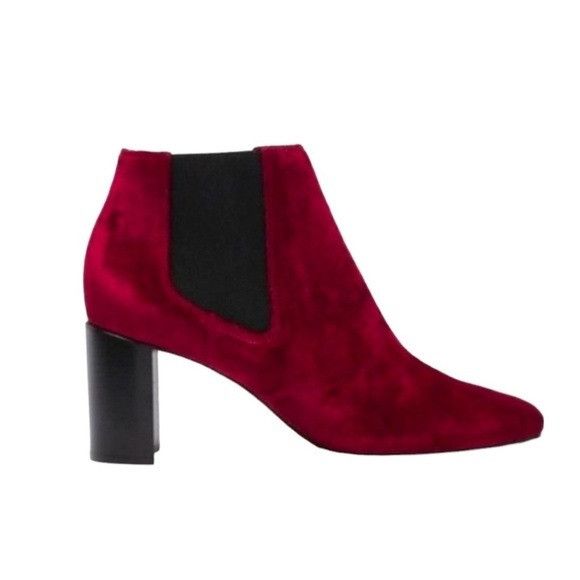 Rag & Bone Womens Red Velvet Chelsea Pull On Chunky Heeled B