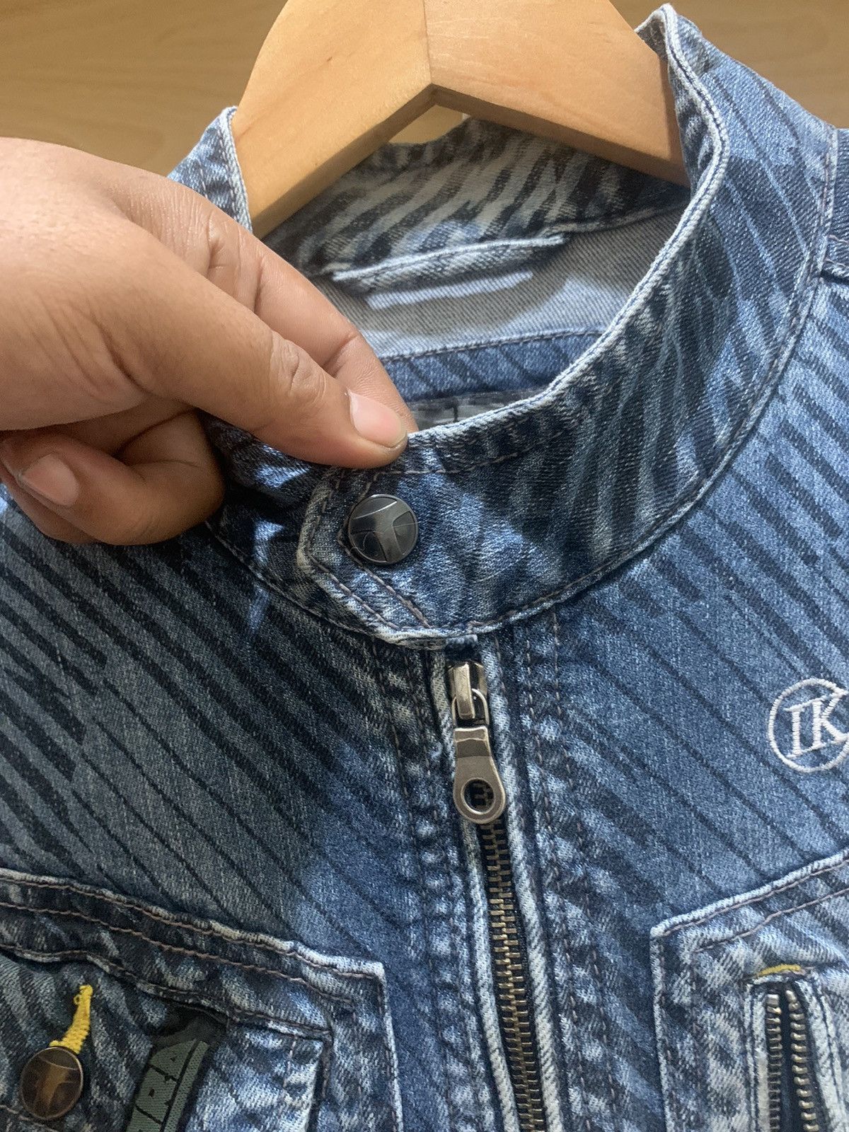 If Six Was Nine × Japanese Brand × Le Grande Bleu (L.G.B.) Vintage Tora by Toraichi striped biker denim jacket Size US M / EU 48-50 / 2 - 7 Thumbnail