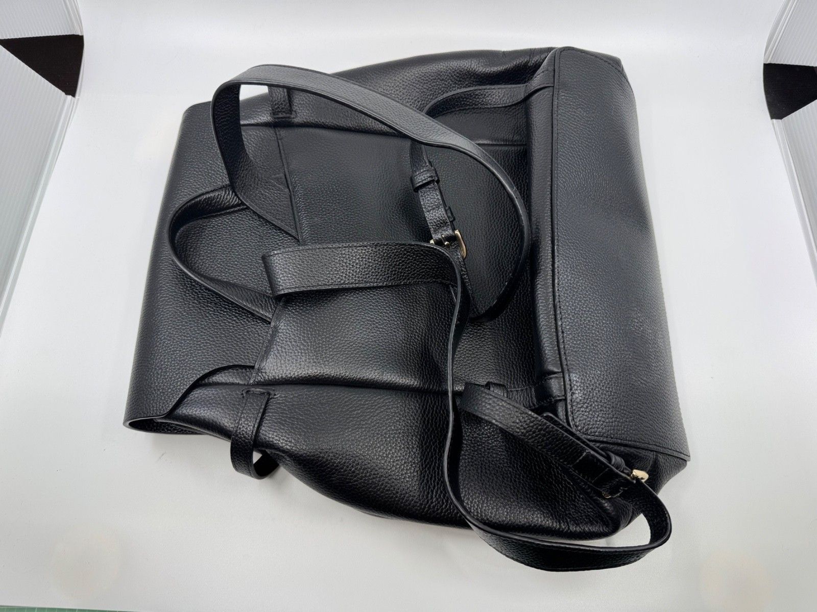 Nordstrom NWOT Nordstrom Black Pebbled Genuine Leather Backpack Size ONE SIZE - 2 Thumbnail