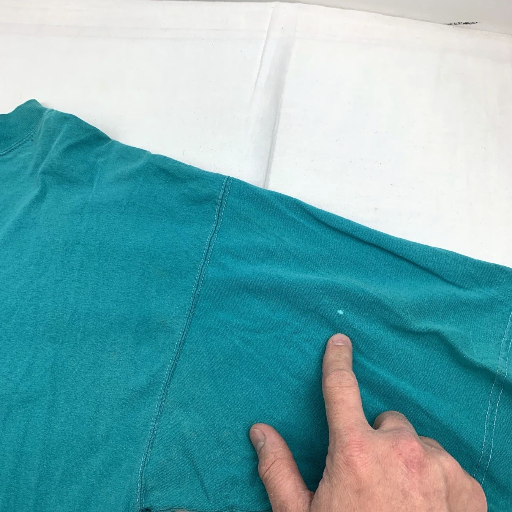 Altea VINTAGE Max & Diane T Shirt Womens L Teal Embroidered Flowers 90s Size L / US 10 / IT 46 - 6 Thumbnail