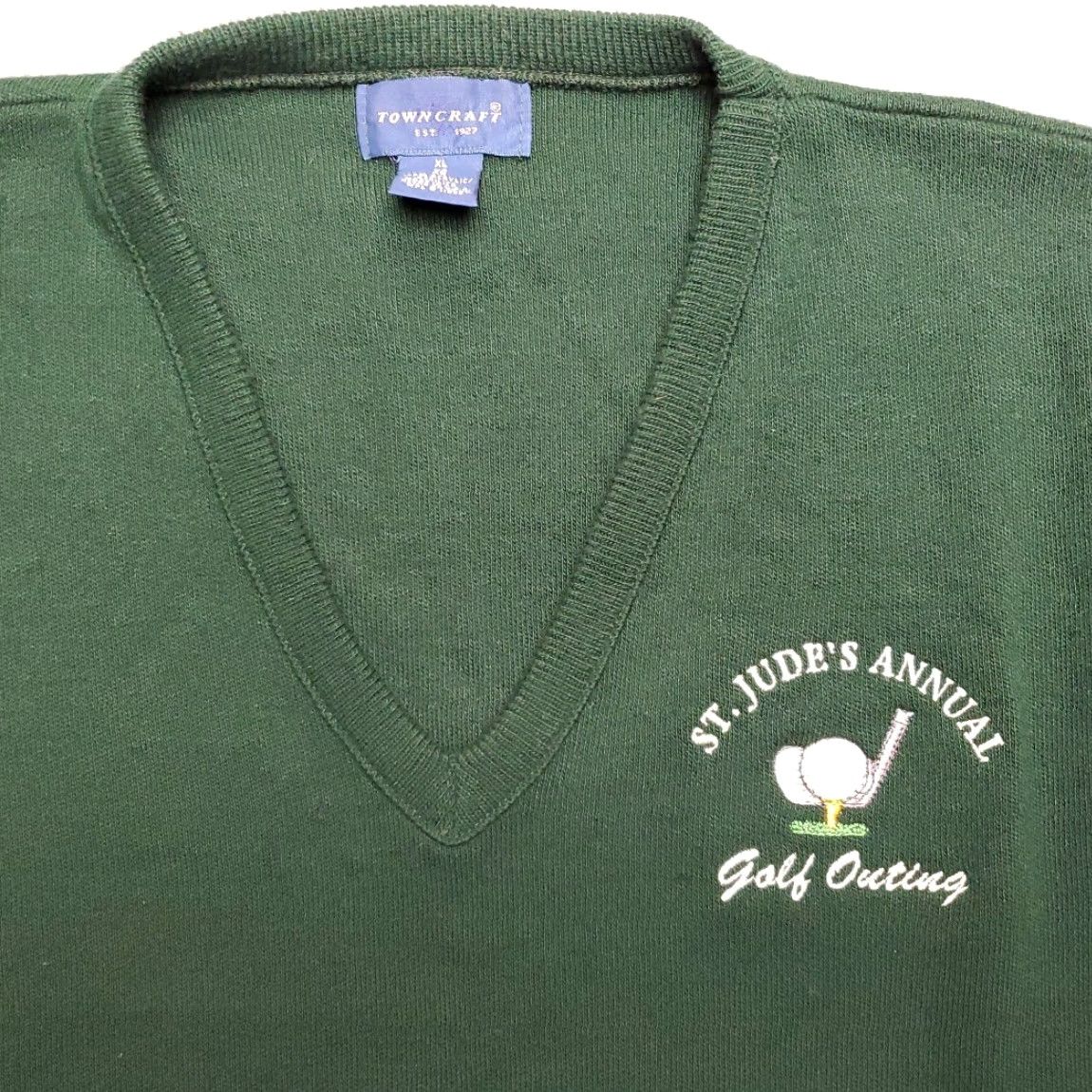 Vintage VINTAGE Towncraft Sweater Men XL Green Ribbed Cuff Knit Grandpa Golfer Made in USA Size US XL / EU 56 / 4 - 3 Thumbnail
