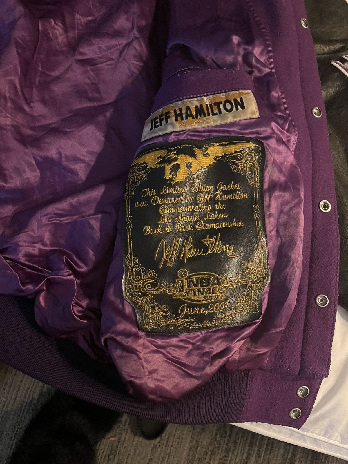 Jeff Hamilton Vintage Jeff Hamilton LA Lakers 2001 NBA Finals Jacket Size US XXL / EU 58 / 5 - 3 Thumbnail