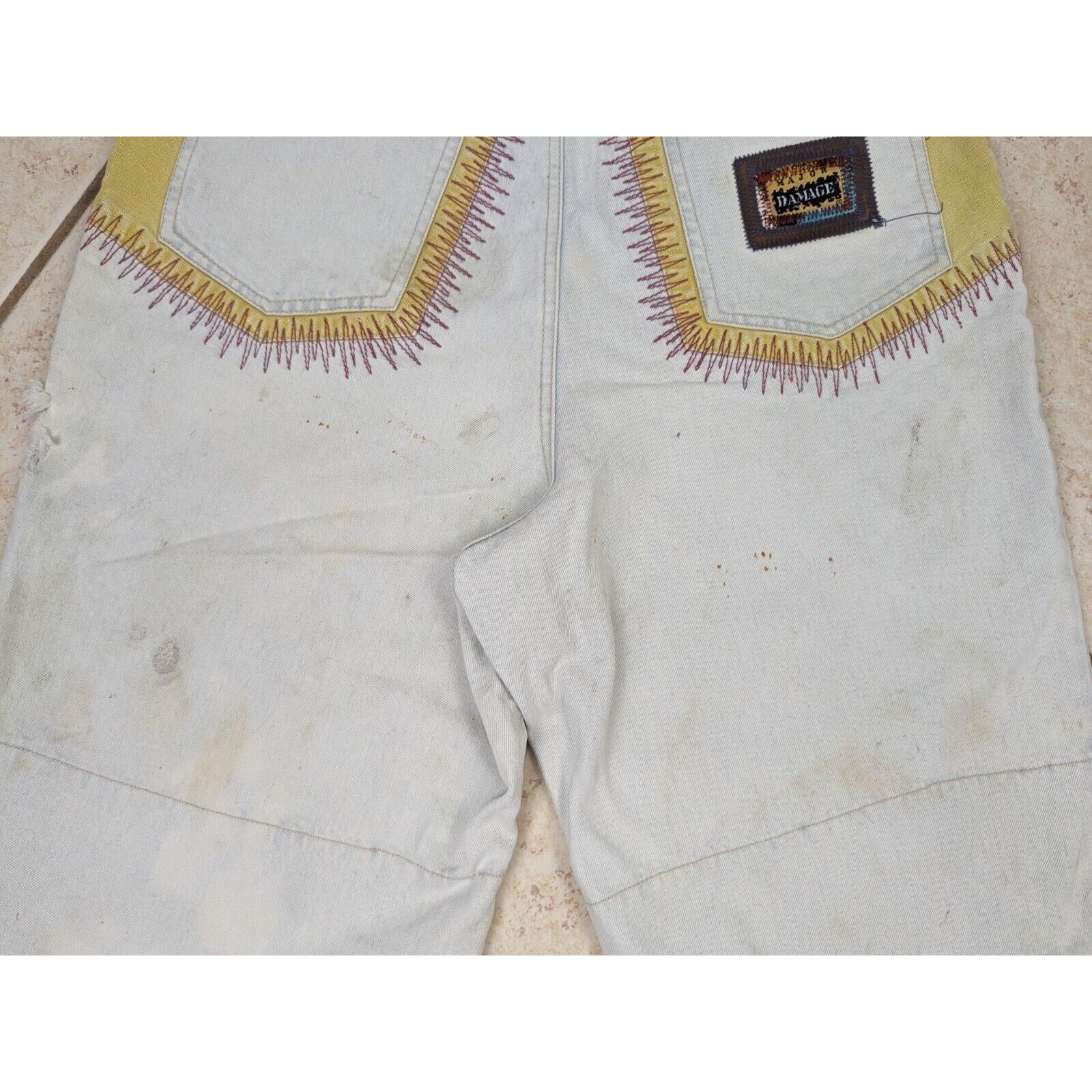 Other Vtg Major Damage 1990's Baggy Denim Shorts Jorts 36x12 Size US 36 / EU 52 - 12 Thumbnail