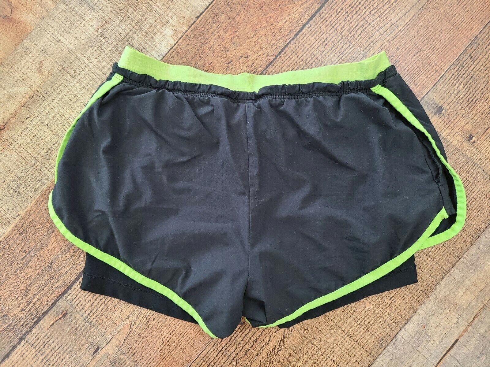 Nike Nike Dri Fit Shorts Small Black Green Layered running Size 28" / US 6 / IT 42 - 3 Thumbnail