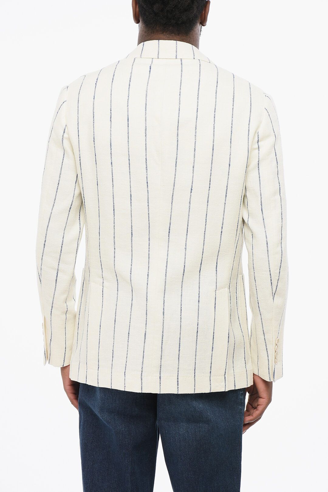 Brunello Cucinelli og1mm0725 Single-breasted Linen Blend Blazer in Off White Size US XXL / EU 58 / 5 - 2 Thumbnail